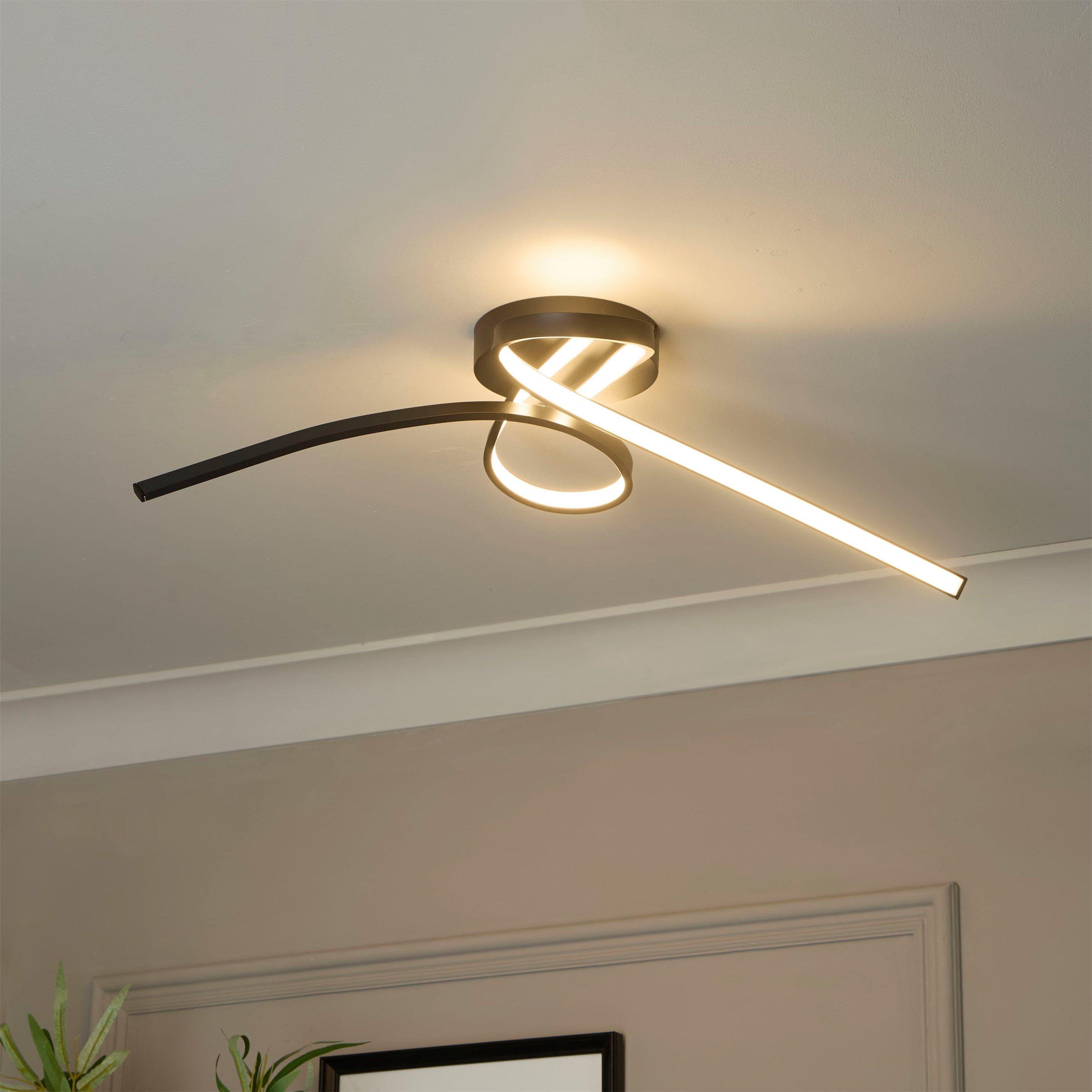 Lighting Collection  Led Flush Ceiling Light - Black