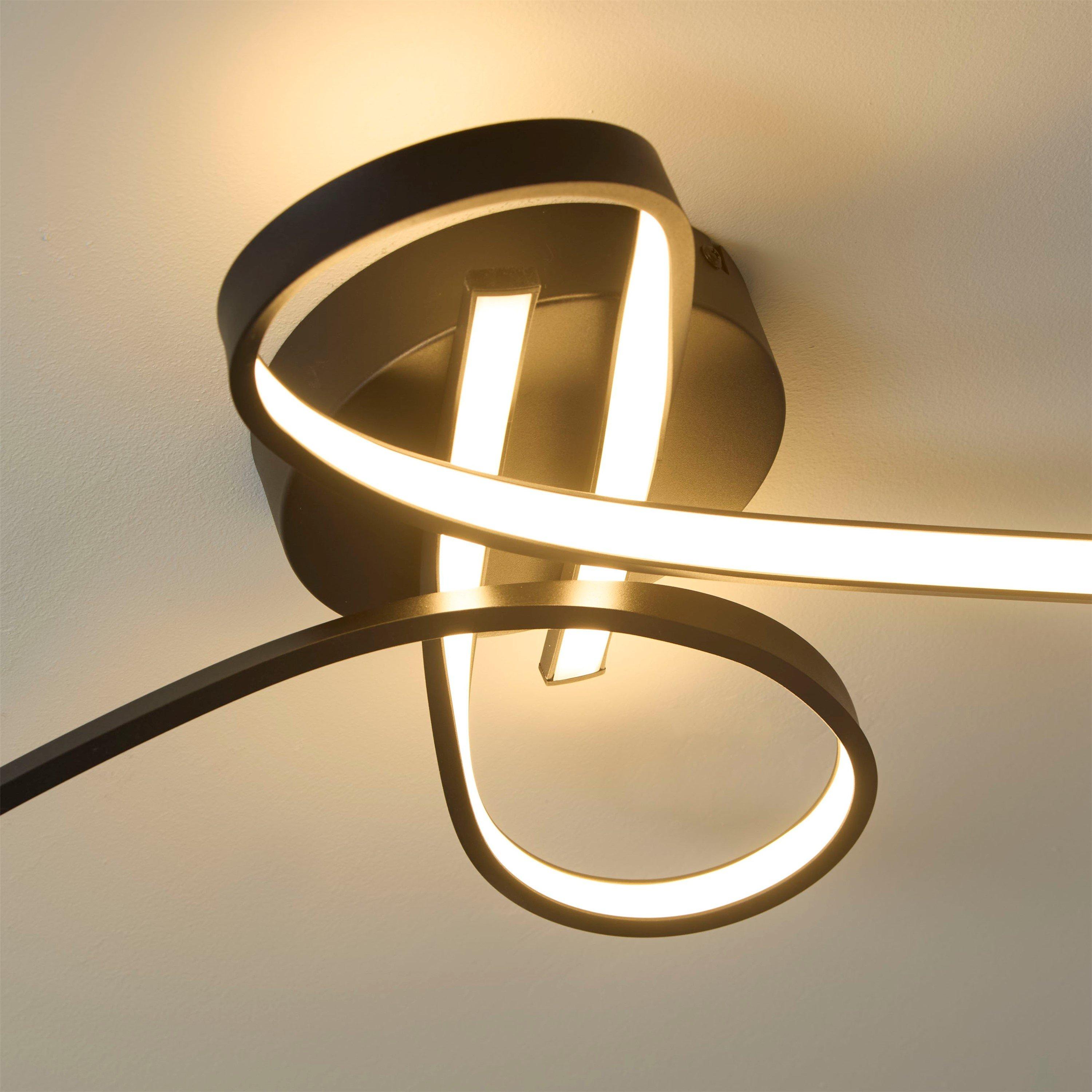 Black - Lighting Collection - LED Flush Ceiling Light - 2