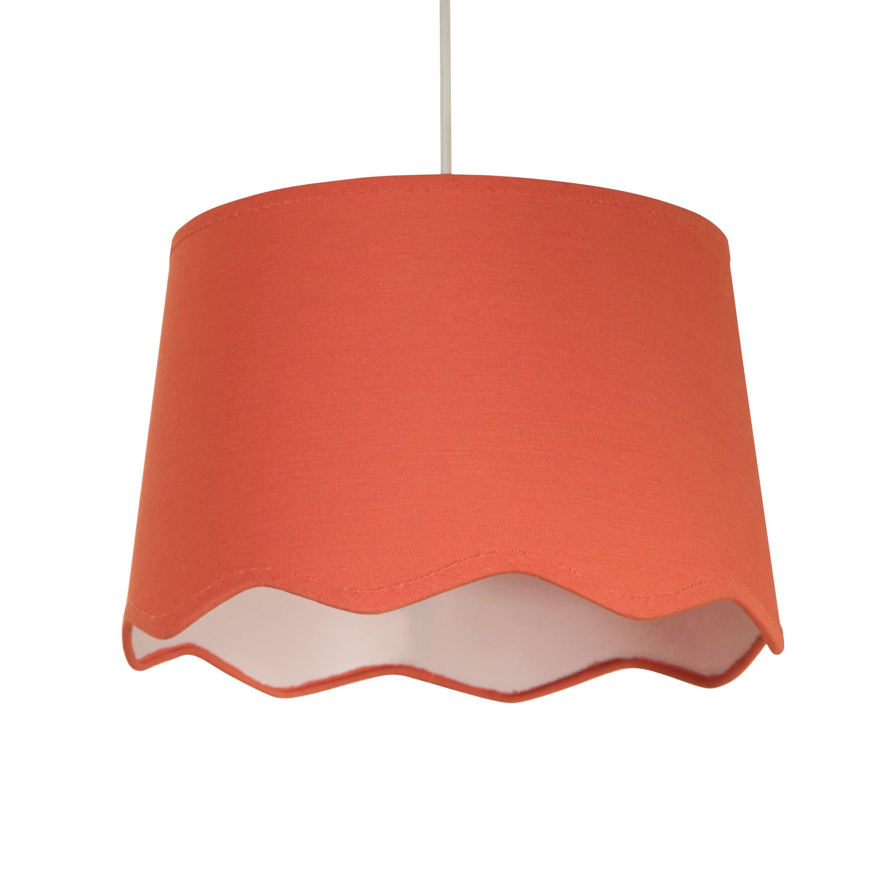 Coral - Lighting Collection - Linen Scallop Edge Shade - 2
