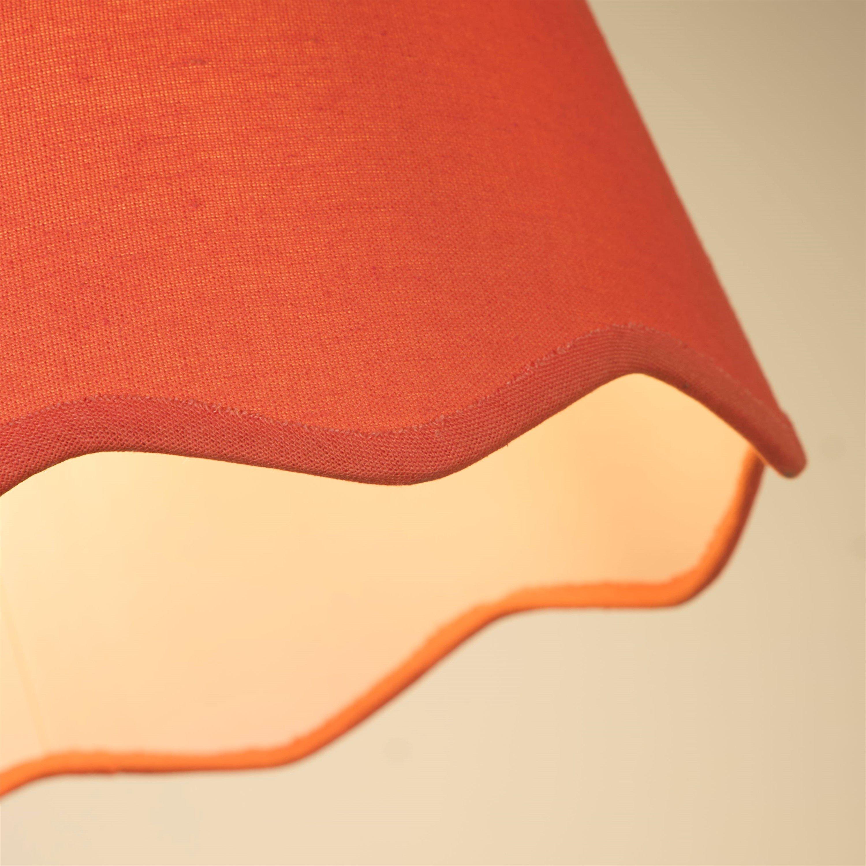Coral - Lighting Collection - Linen Scallop Edge Shade - 3