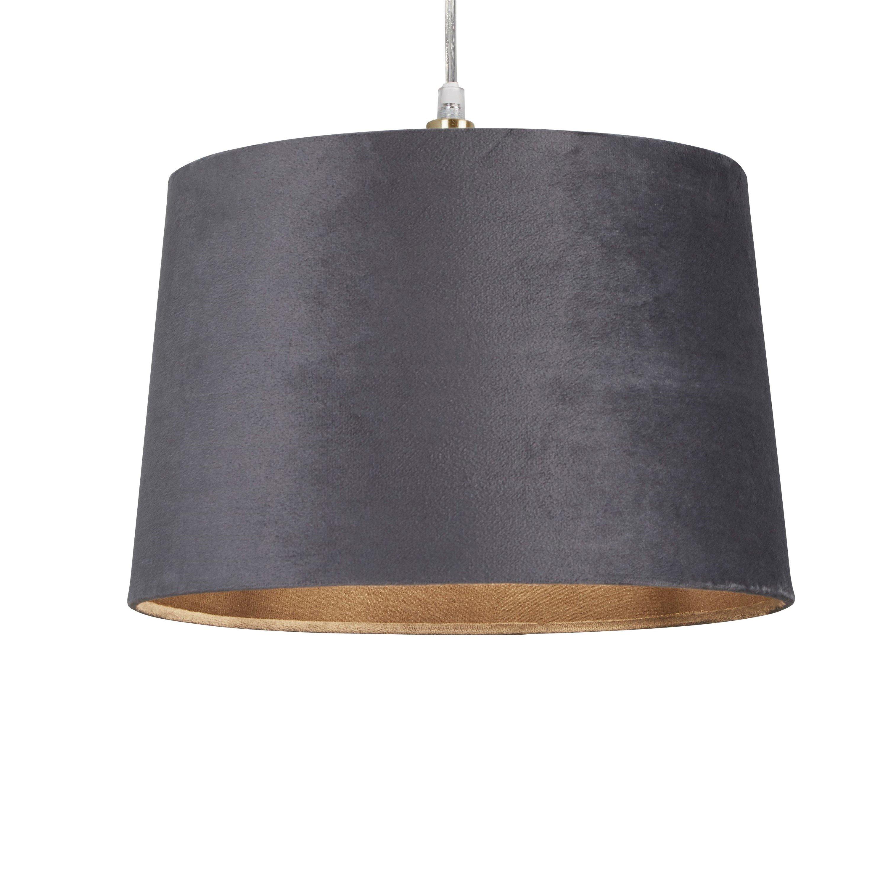 Charcoal - Lighting Collection - Velvet Drum Shade - 4