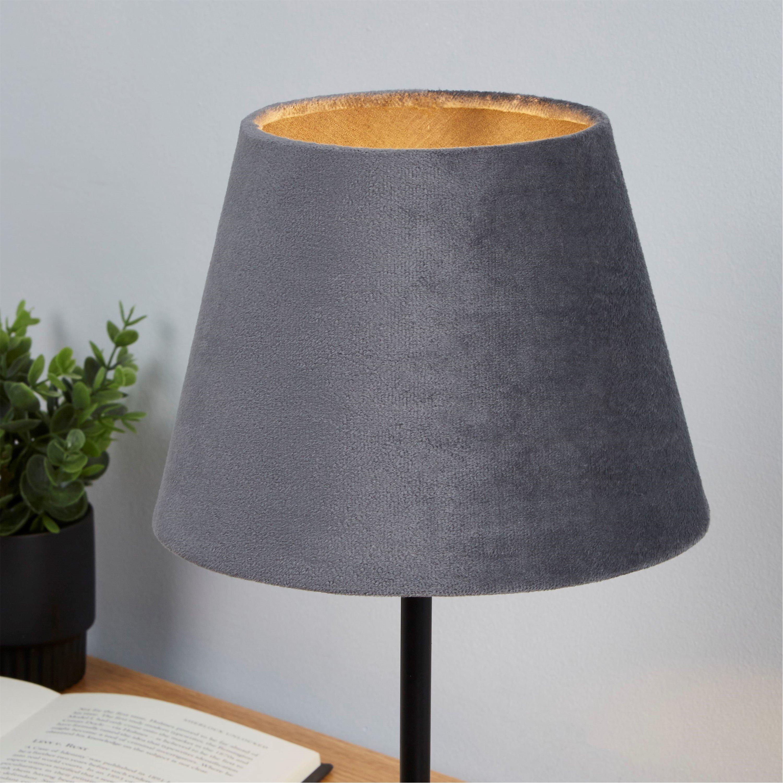 Charcoal - Lighting Collection - Velvet Drum Shade - 1