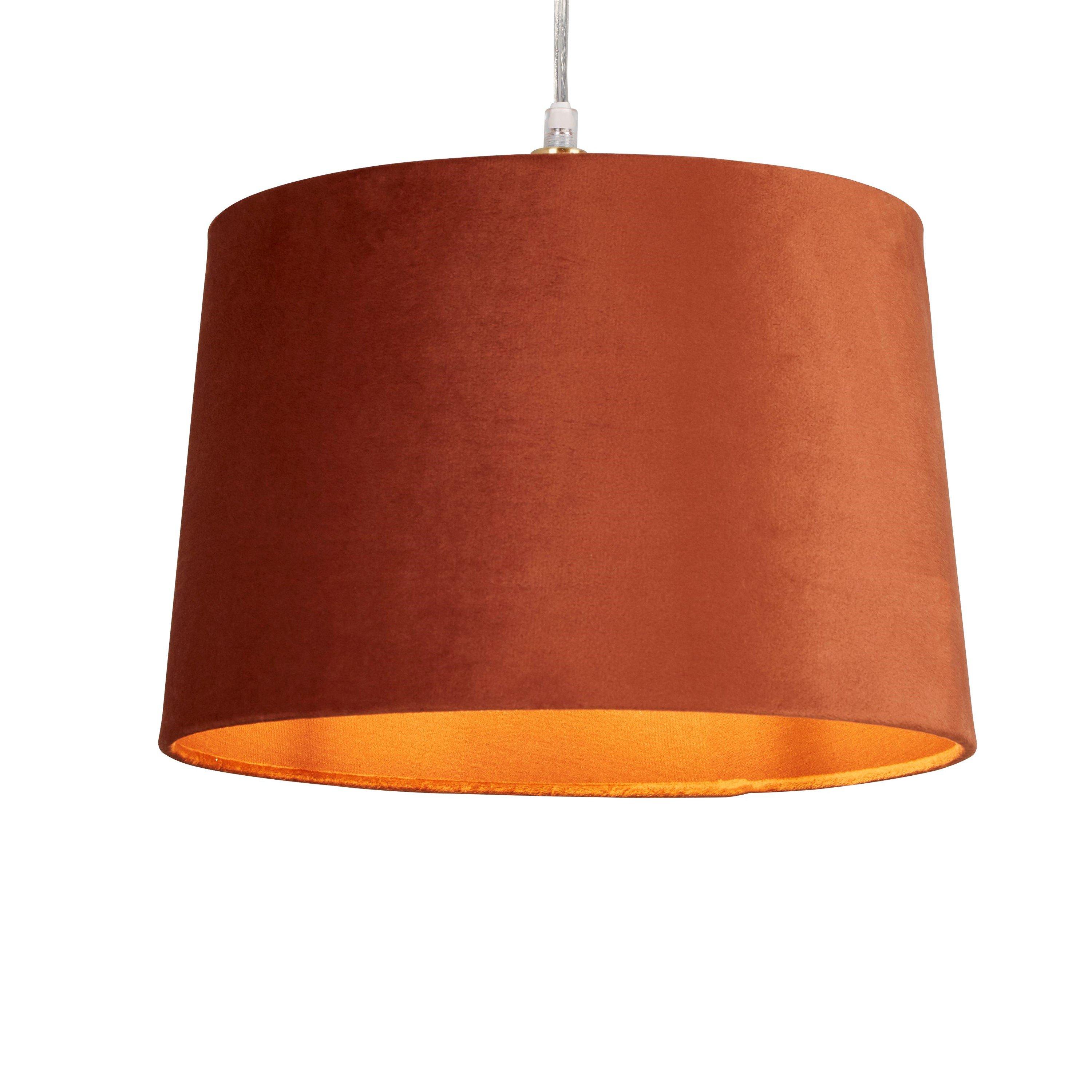 Orange - Lighting Collection - Velvet Drum Shade - 4
