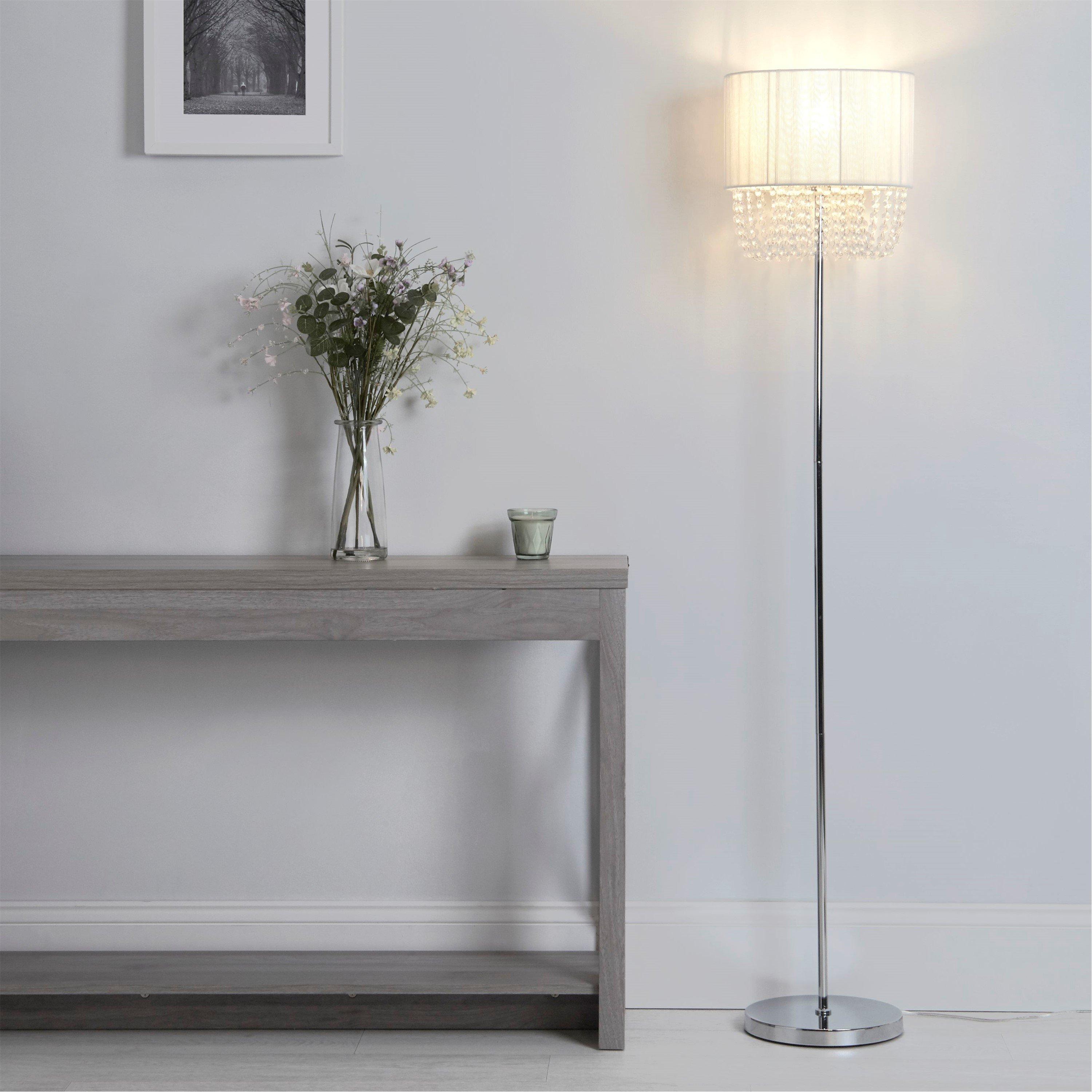 White - Lighting Collection - Shade Droplet Floor Lamp - 1