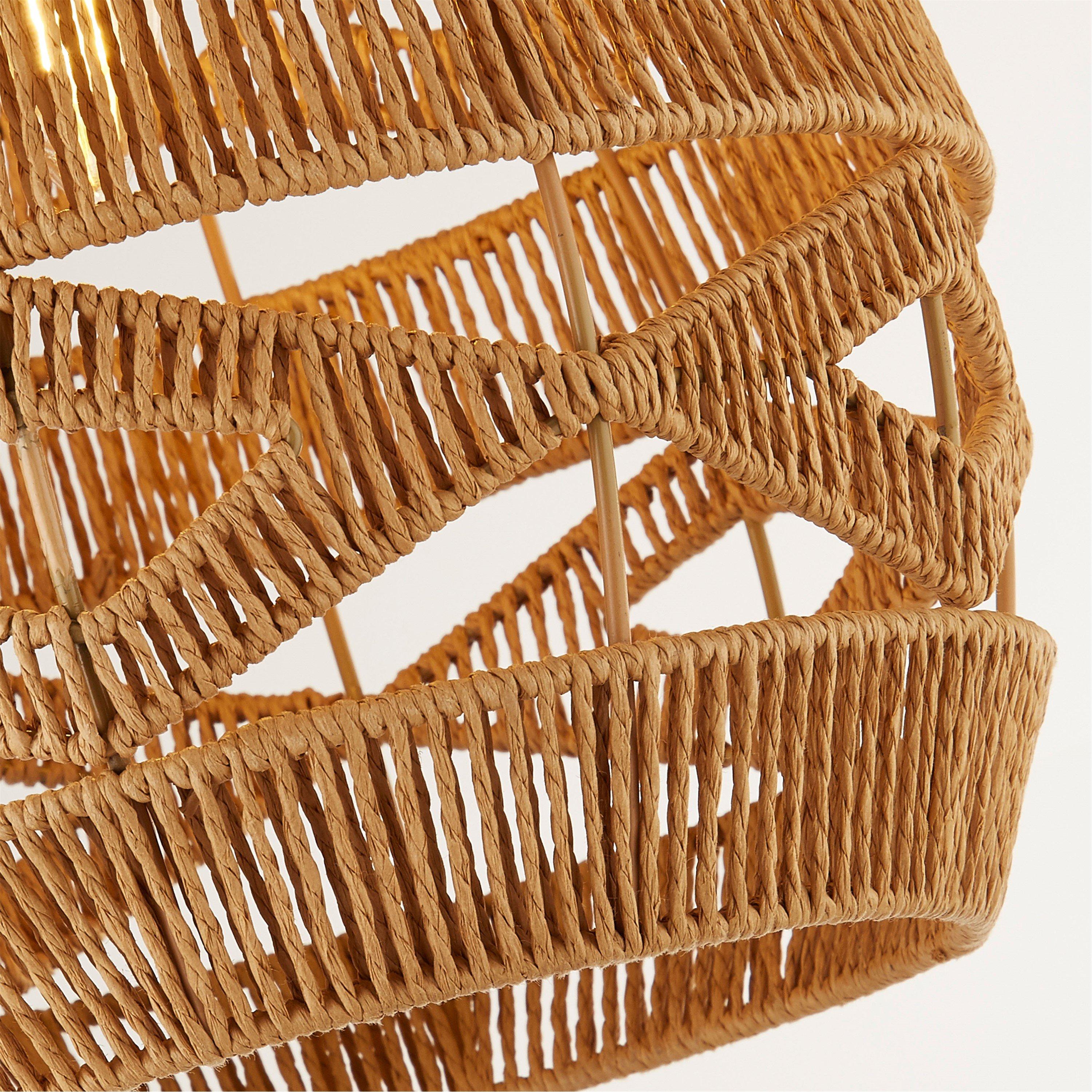 Natural - Lighting Collection - Woven Easy Fit Pendant - 2