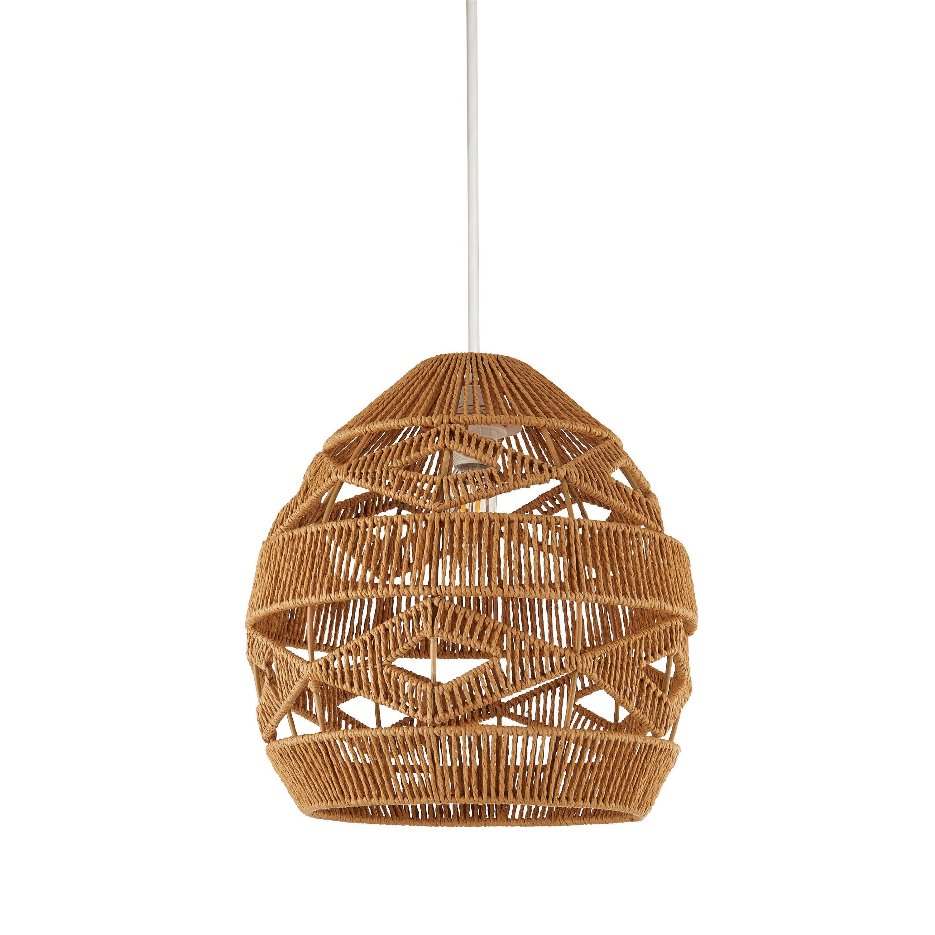 Natural - Lighting Collection - Woven Easy Fit Pendant - 3
