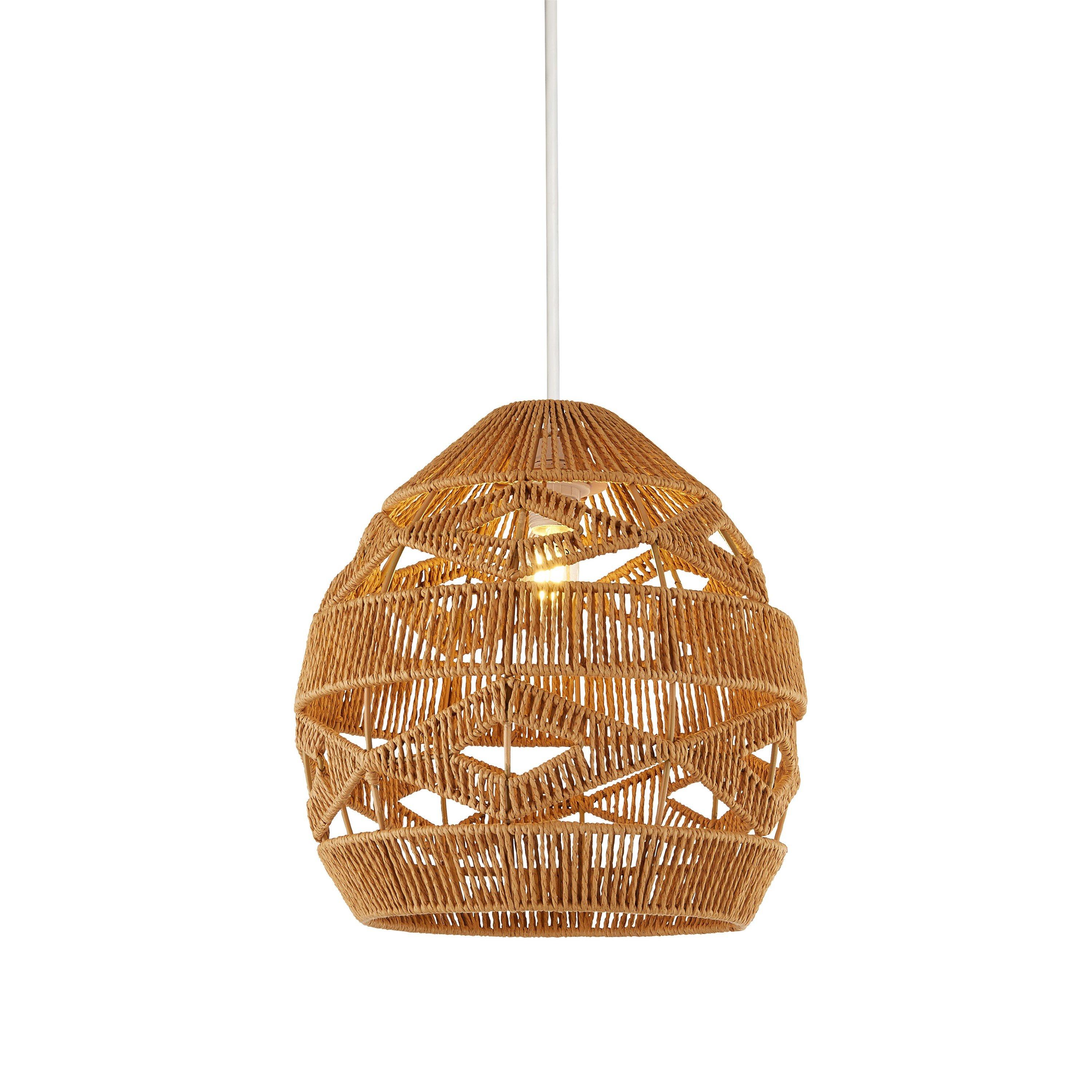 Natural - Lighting Collection - Woven Easy Fit Pendant - 4
