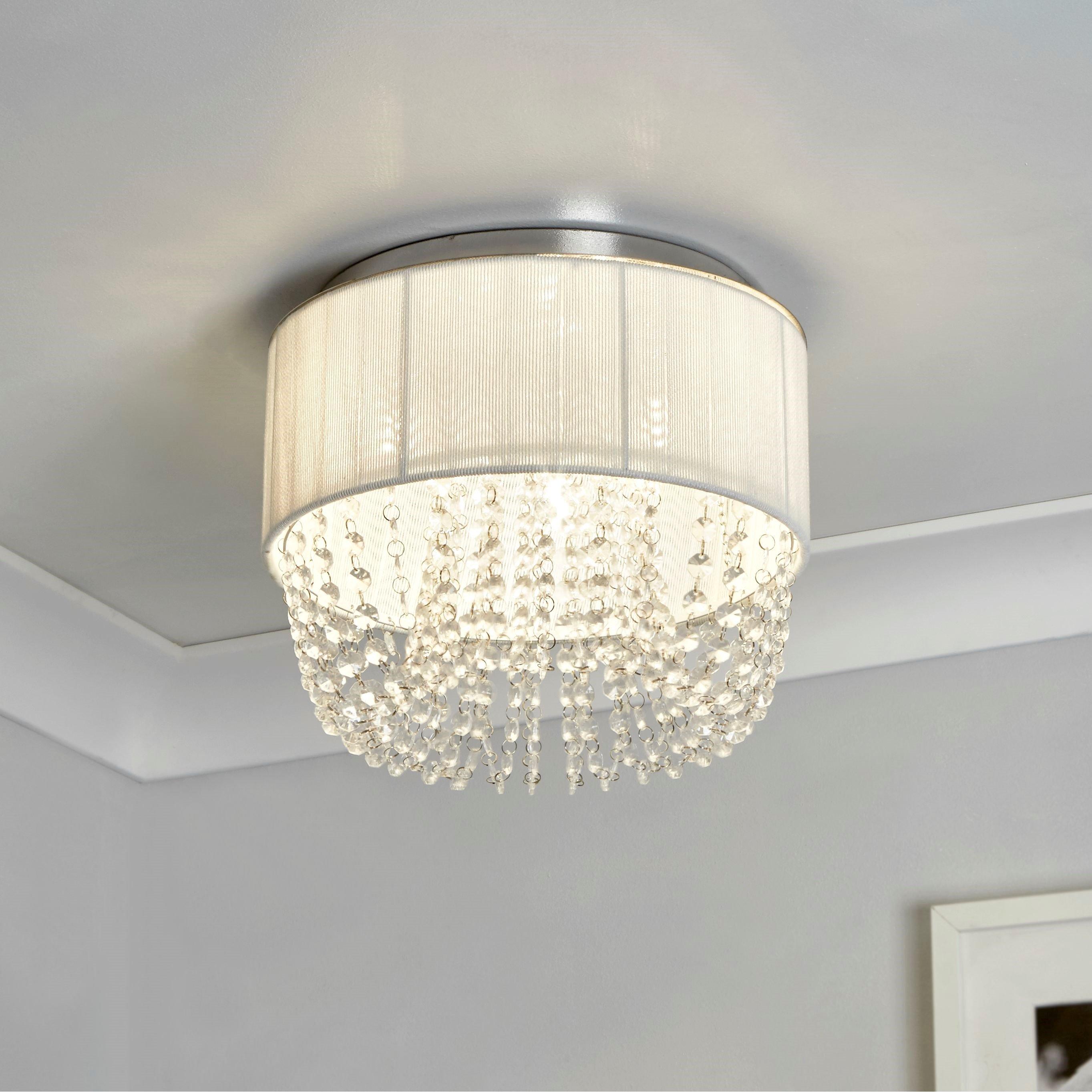 Lighting Collection  Shade Droplet 3 Light Flush - Grey