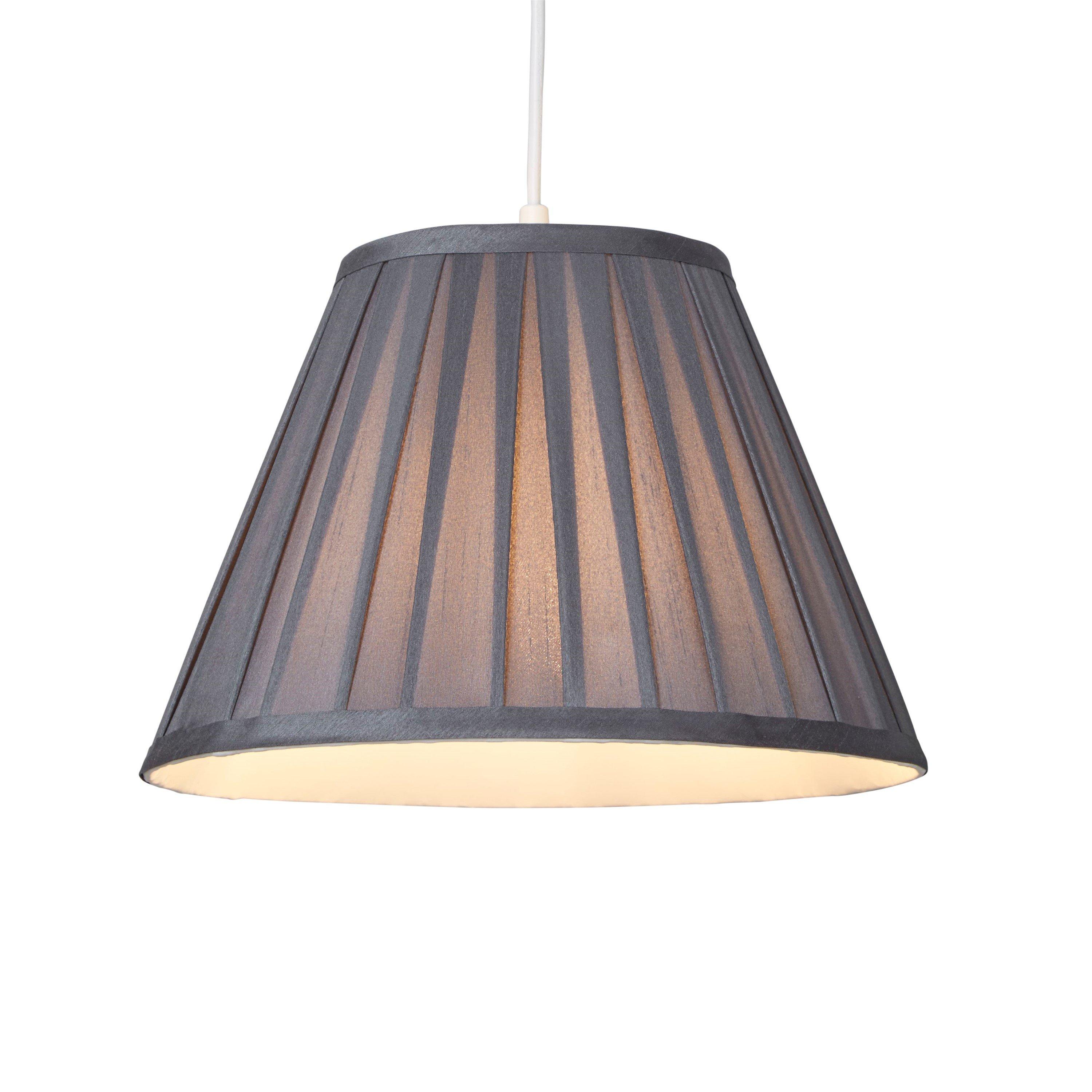 Charcoal - Lighting Collection - Taper Pleat Silk Shade - 4