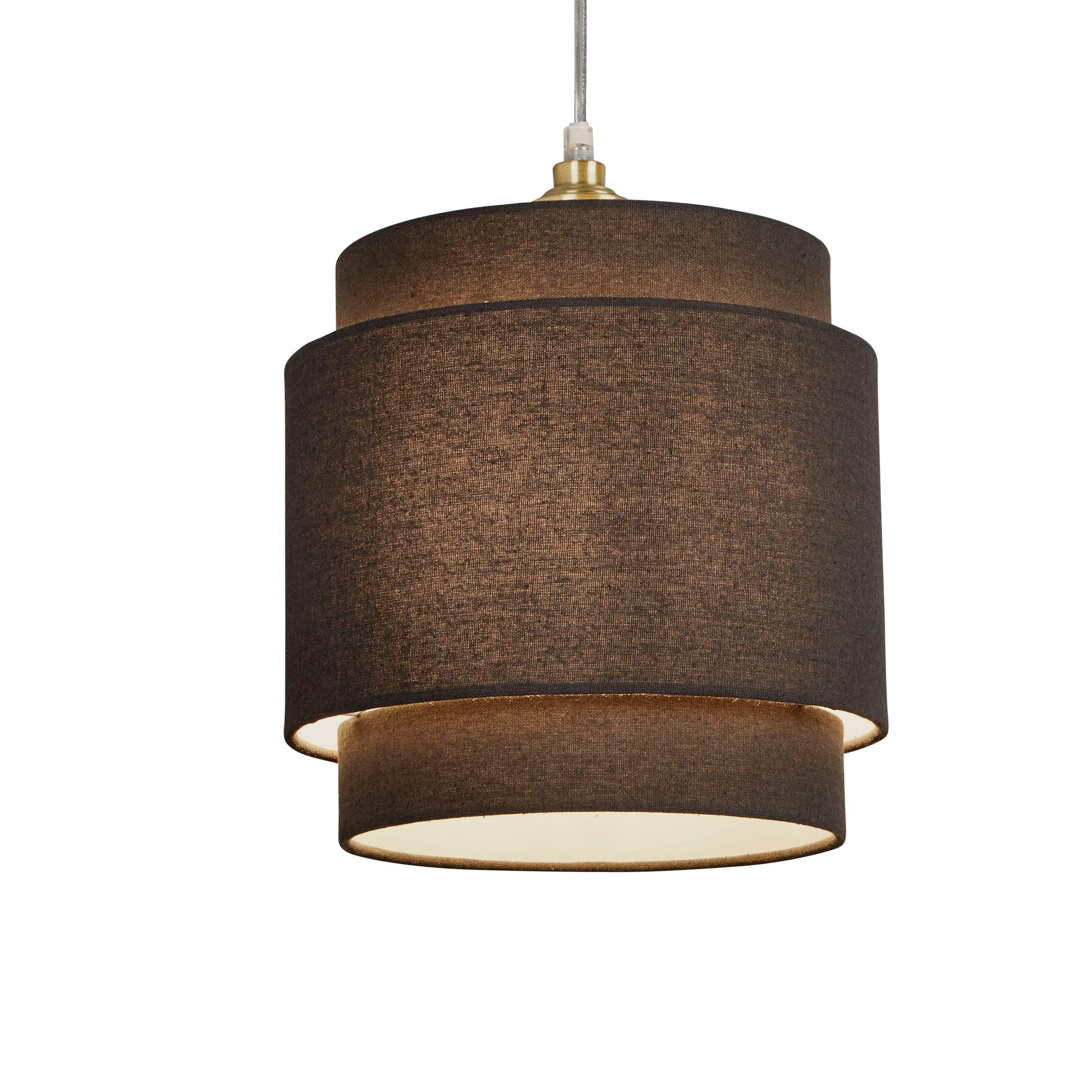 Charcoal - Lighting Collection - Linen Tiered Shade - 4