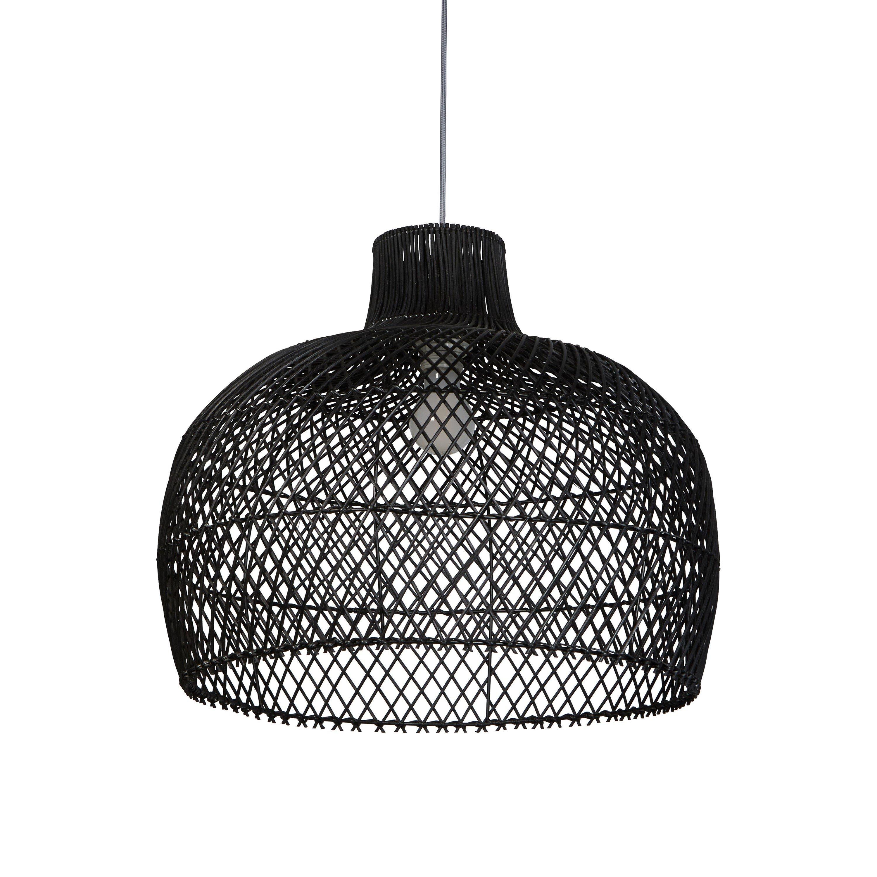 Black - Lighting Collection - Rattan Bell Easy Fit - 3