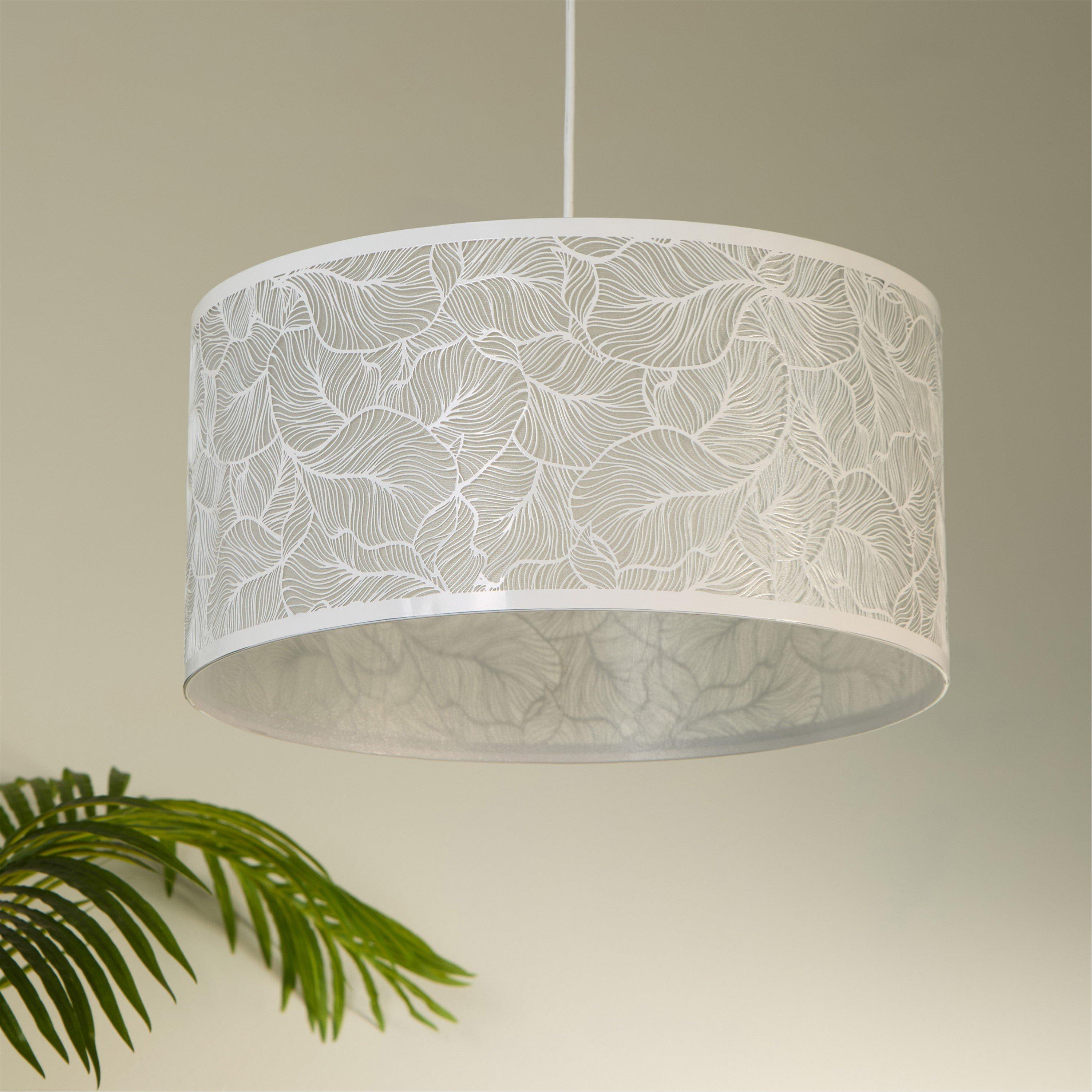 Silver - Lighting Collection - Metal Leaf Easy Fit Shade - 1