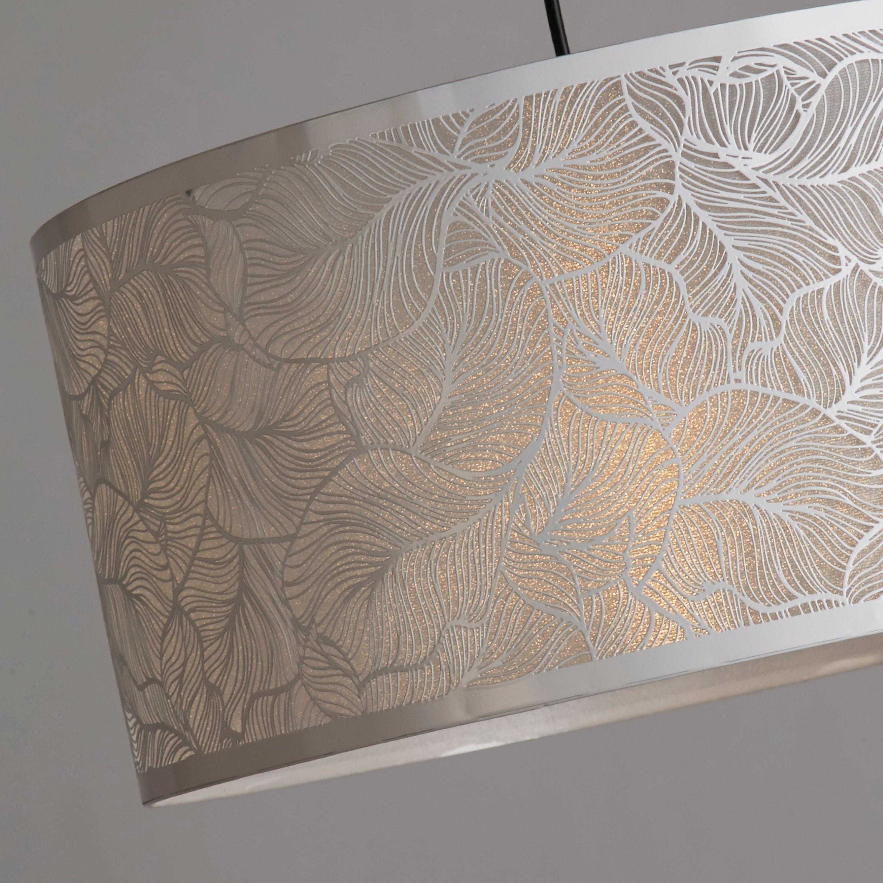 Silver - Lighting Collection - Metal Leaf Easy Fit Shade - 2