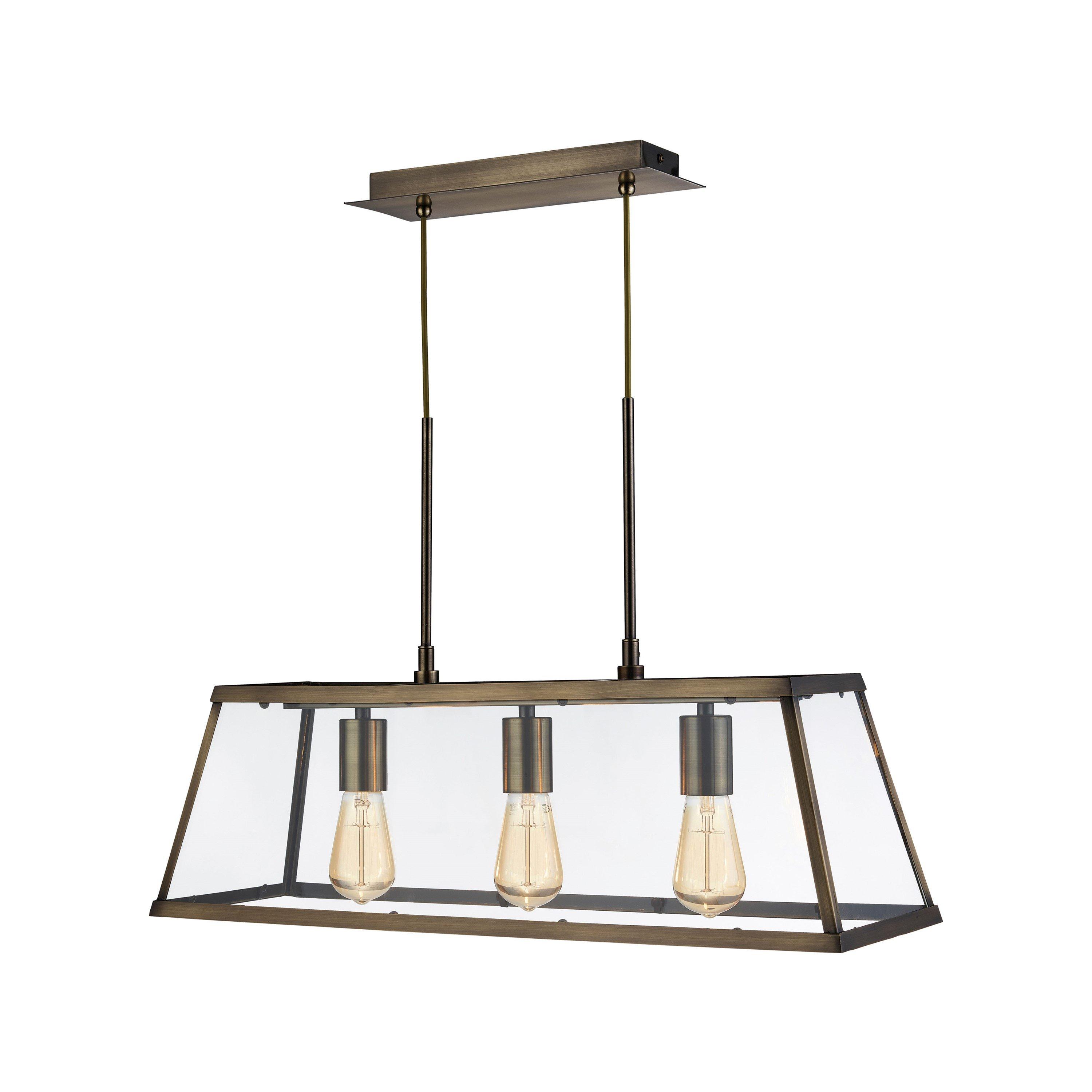 Brass - Lighting Collection - 3 Light Industrial Pendant - 3