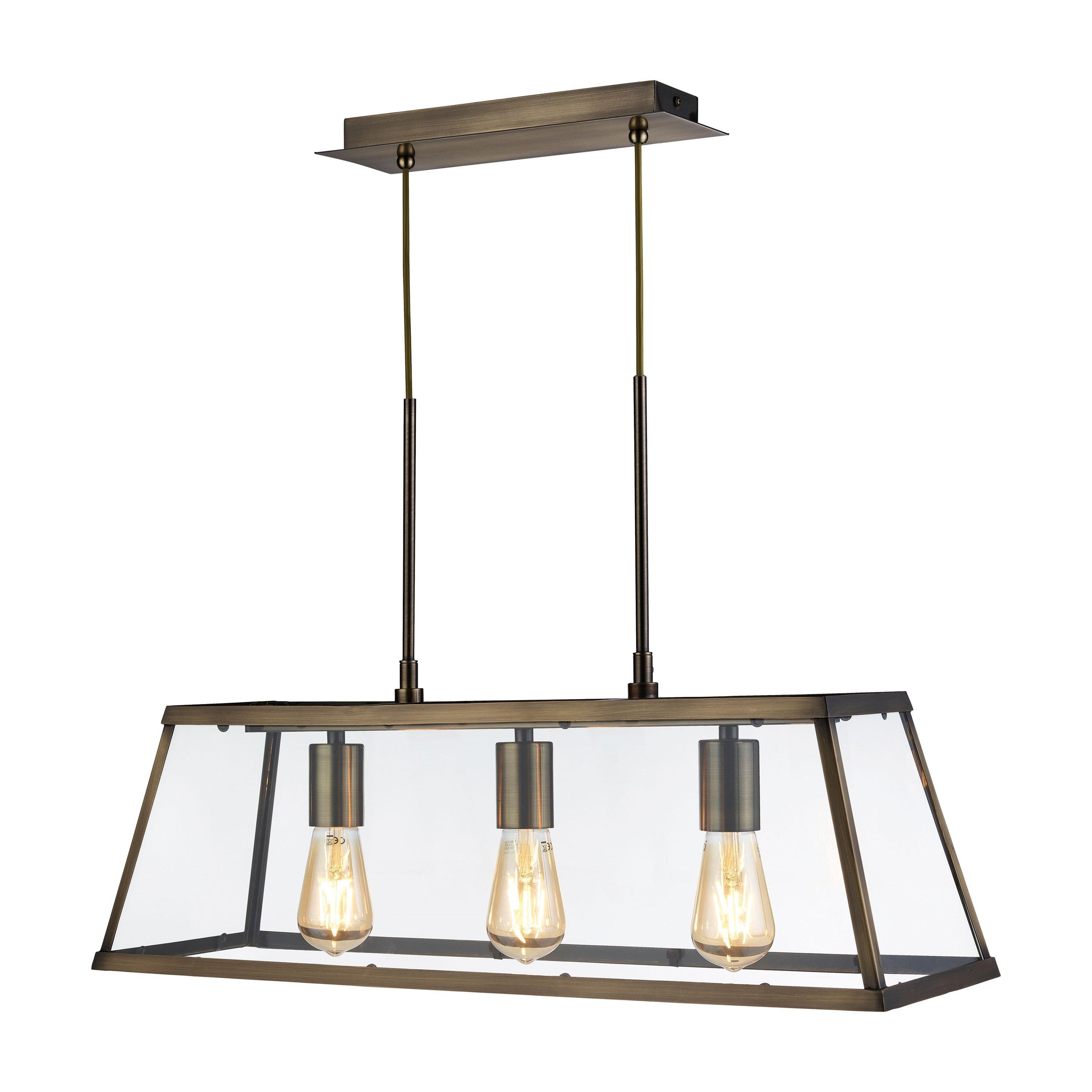 Brass - Lighting Collection - 3 Light Industrial Pendant - 4