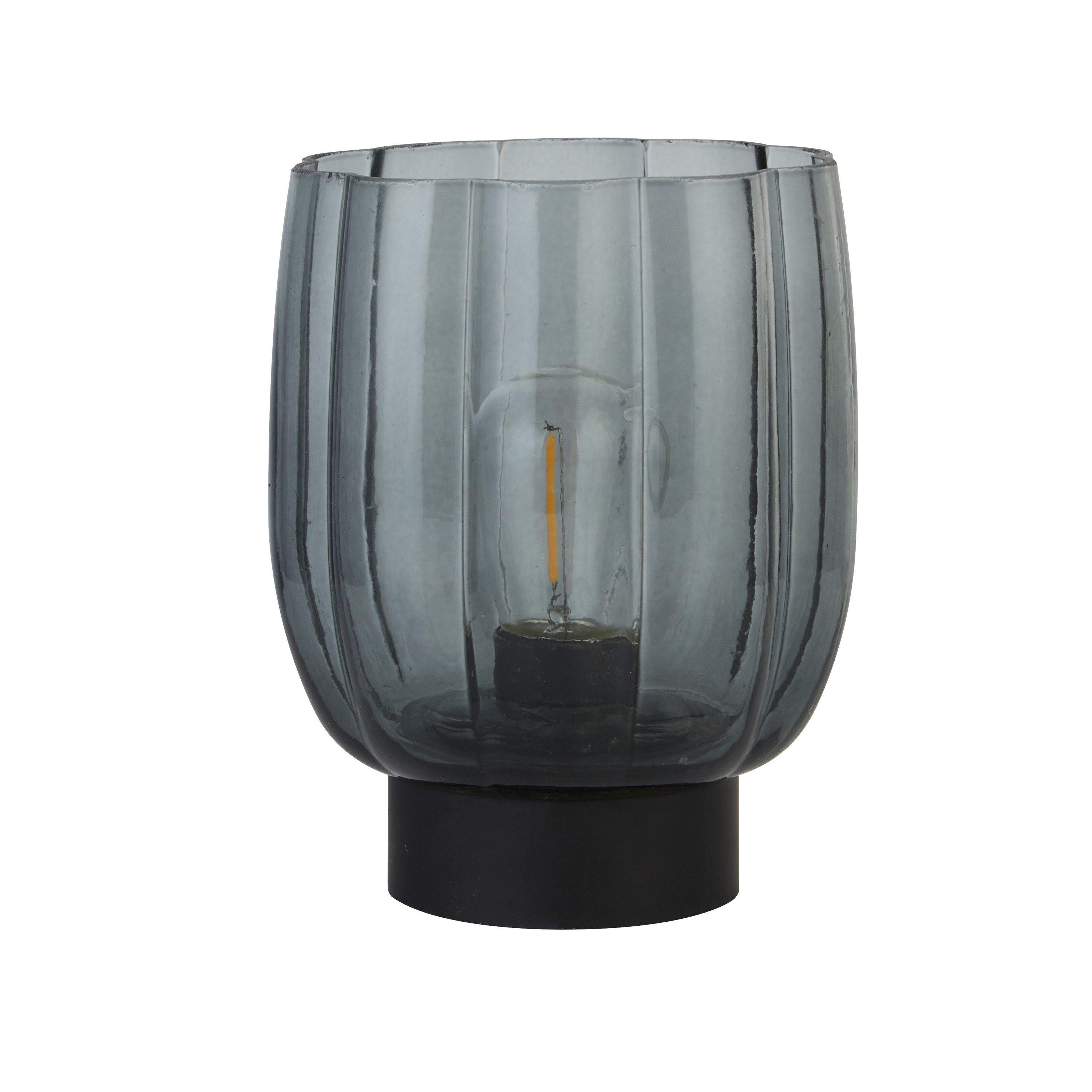 Grey - Lighting Collection - Smoke Glass LED Table Lamp - 3