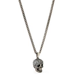 Alexander McQueen Skull Silver Tone Crystal Necklace