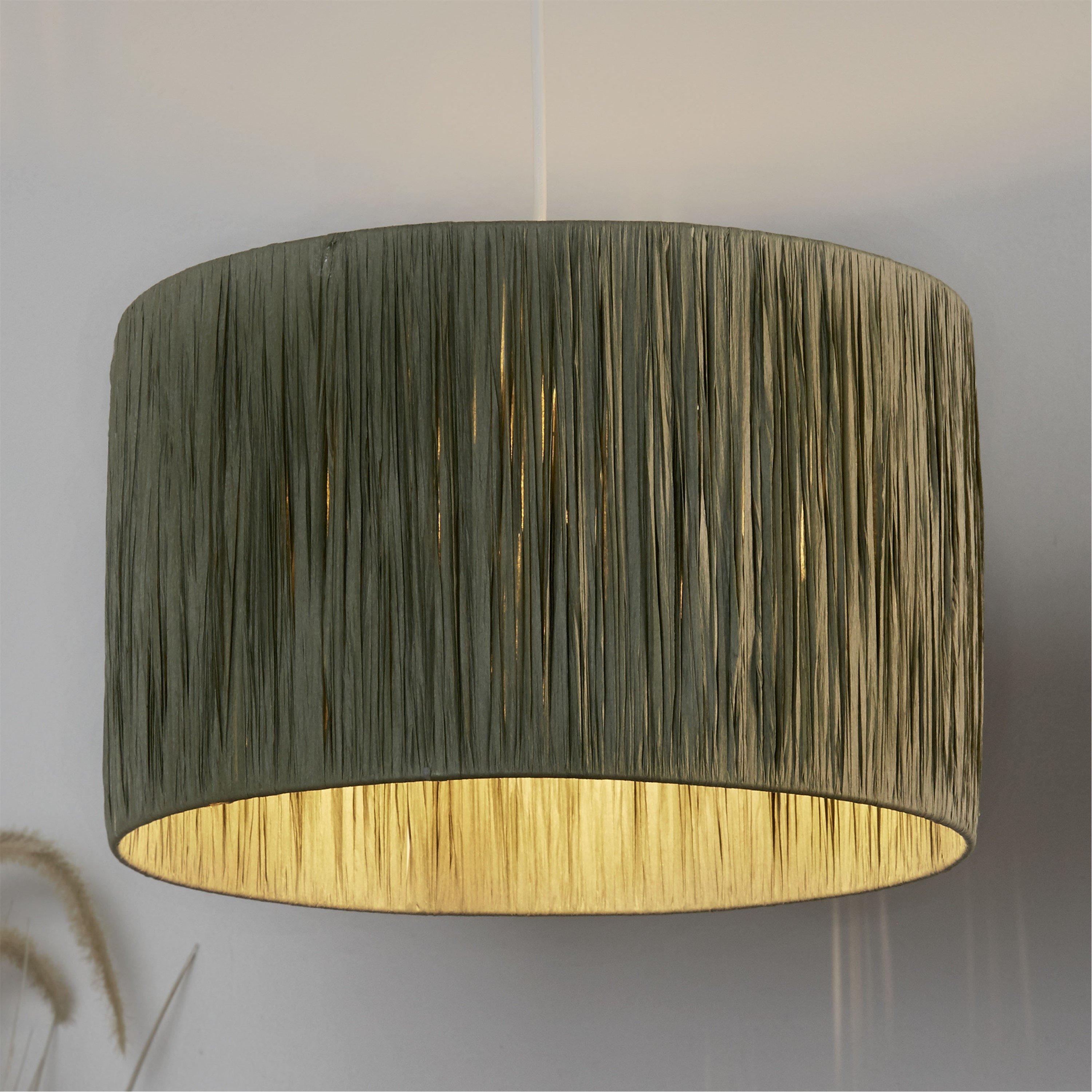 Green - Lighting Collection - Raffia Easy Fit Shade - 1