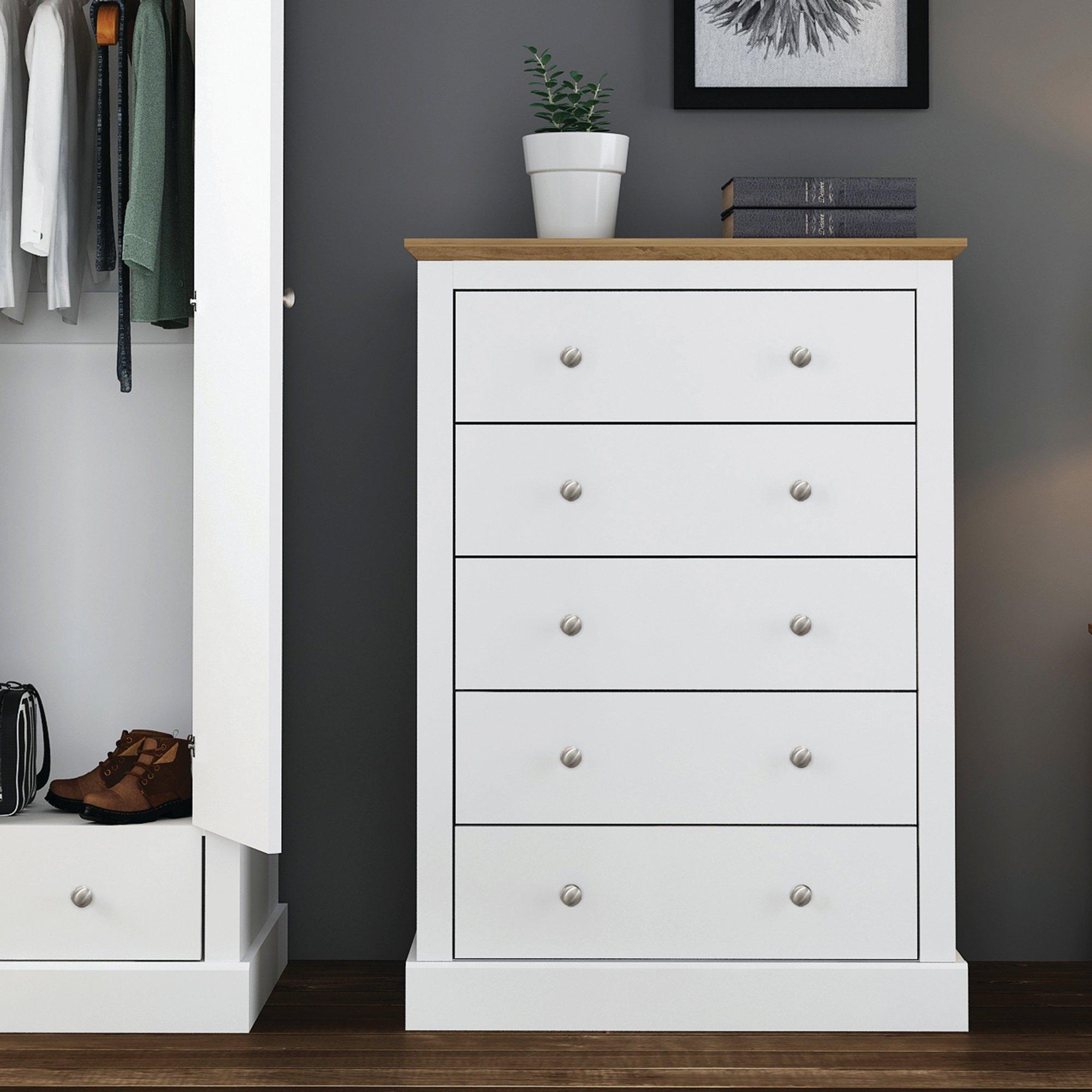 White - LPD - Devon 5 Drawer Chest - 2
