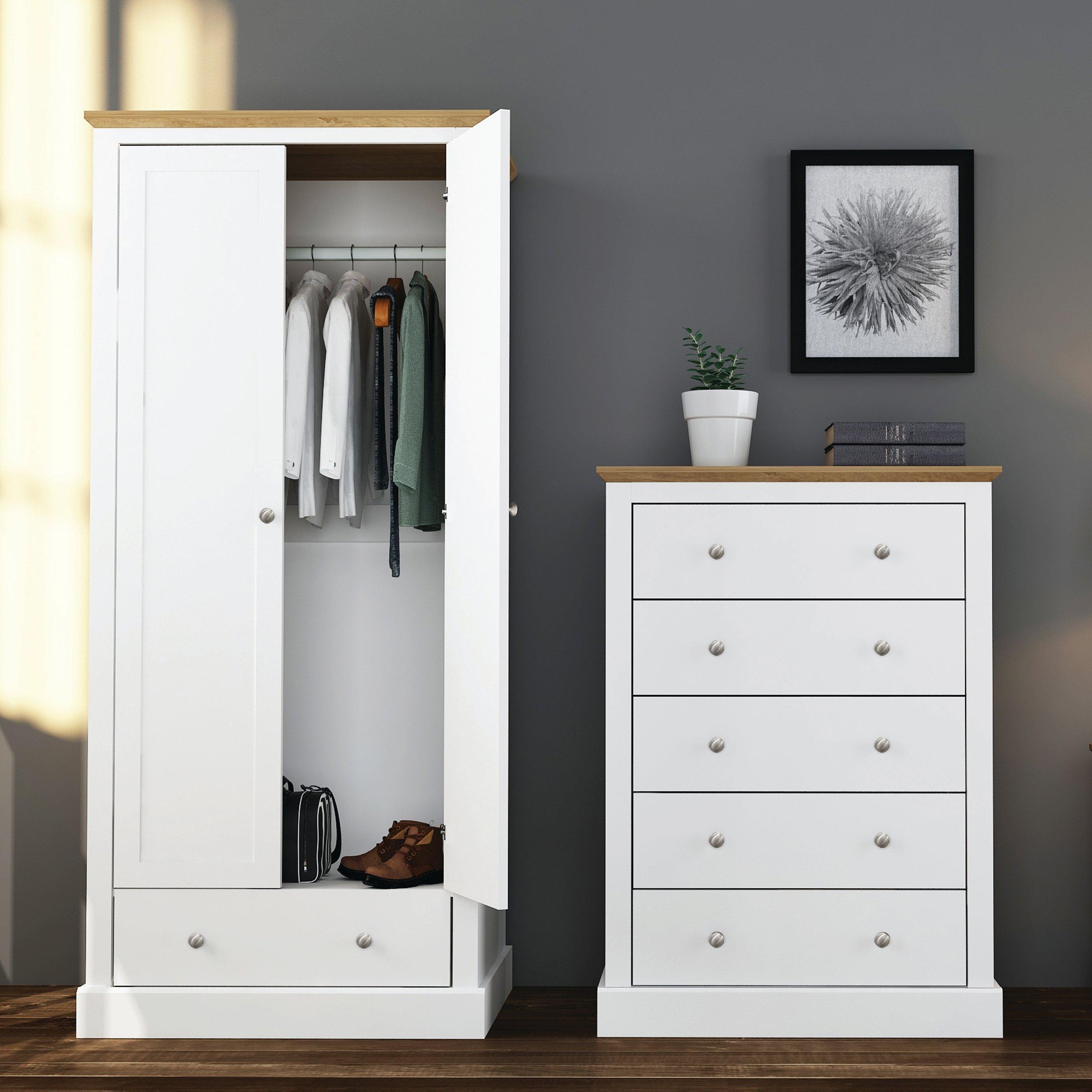 White - LPD - Devon 2 Door Wardrobe - 2