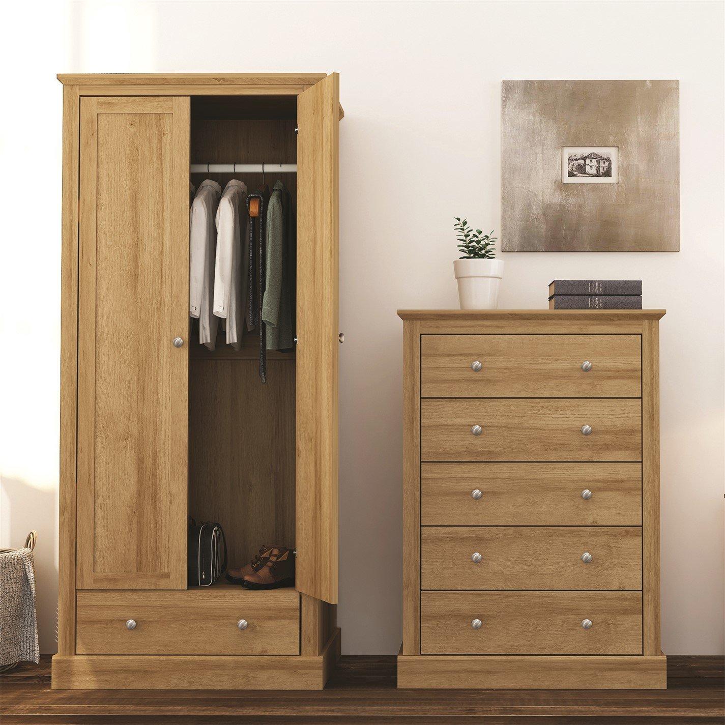 Lpd  Devon 2 Door Wardrobe - Oak - 2 Door