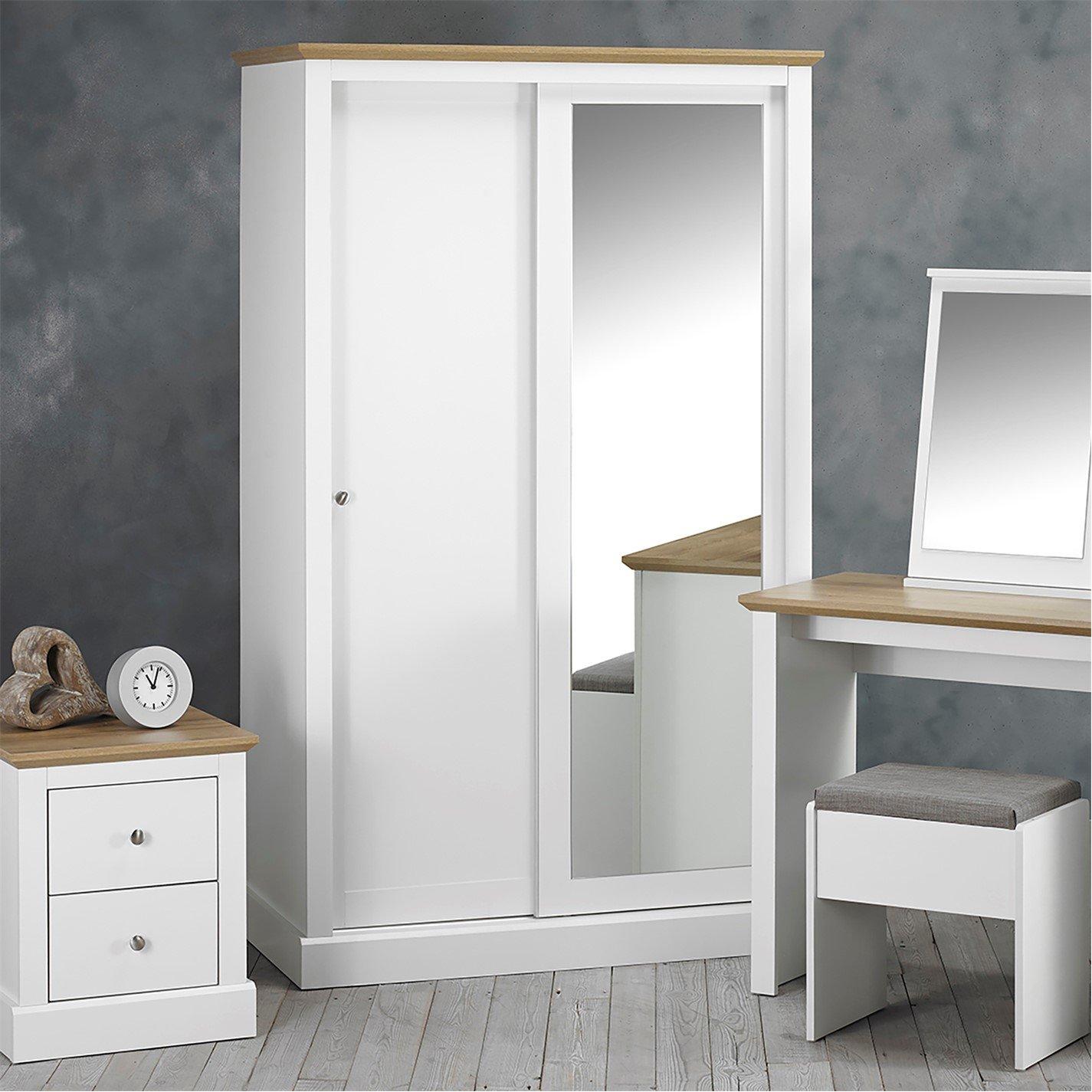 Lpd  Devon 2 Door Sliding Wardrobe - White - 2 Door