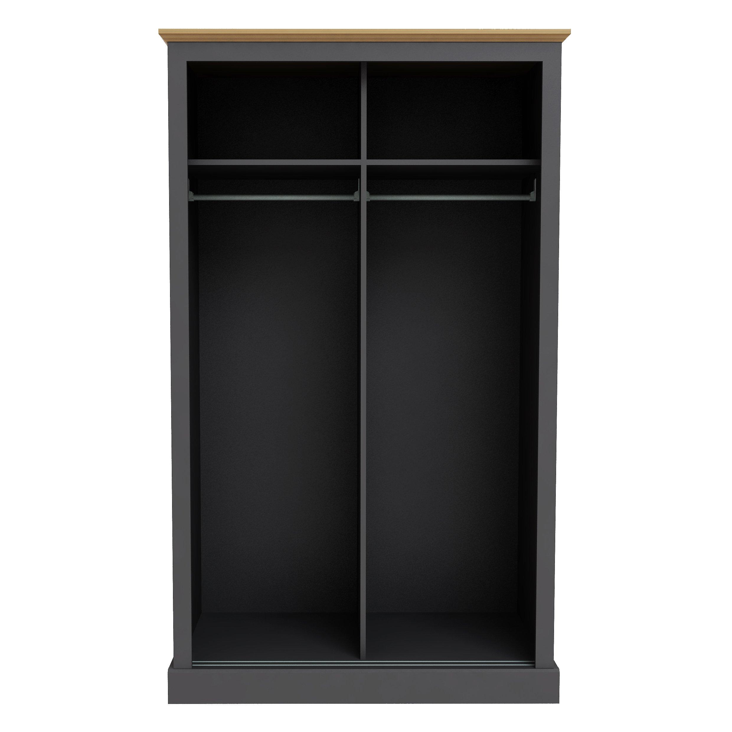 Charcoal - LPD - Devon 2 Door Sliding Wardrobe - 1
