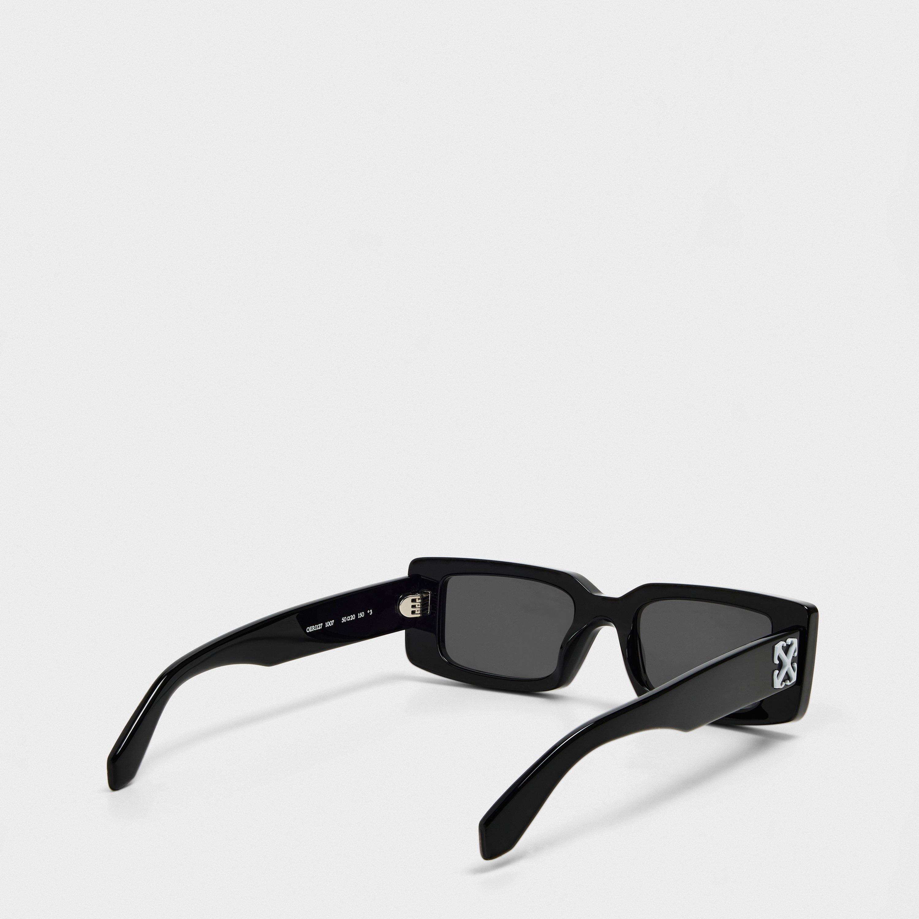 Black/Grey - Off White - Men's Rectangle Sunglasses, Rectangle Design - 2
