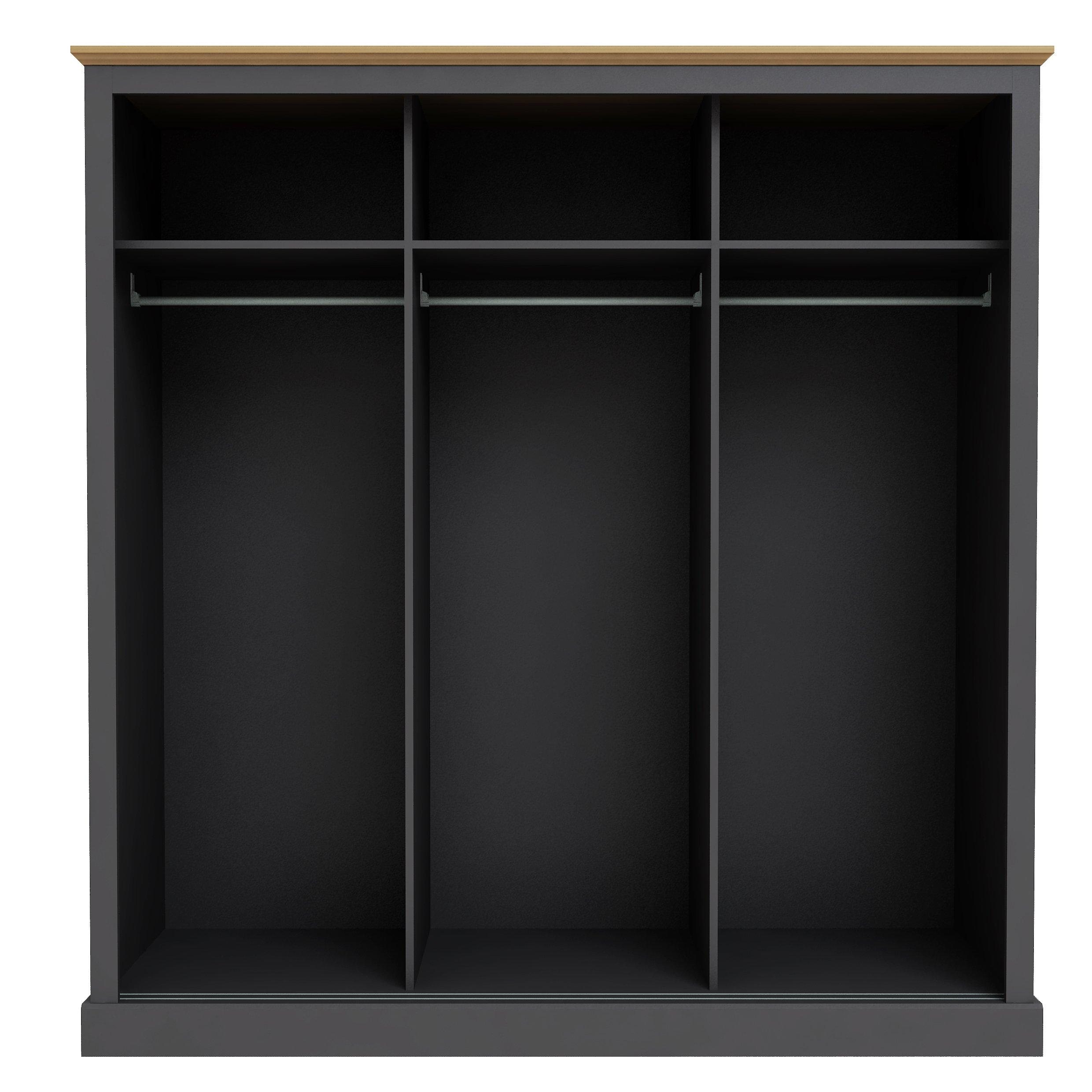 Lpd  Devon 3 Door Sliding Wardrobe - Charcoal - 3 Door