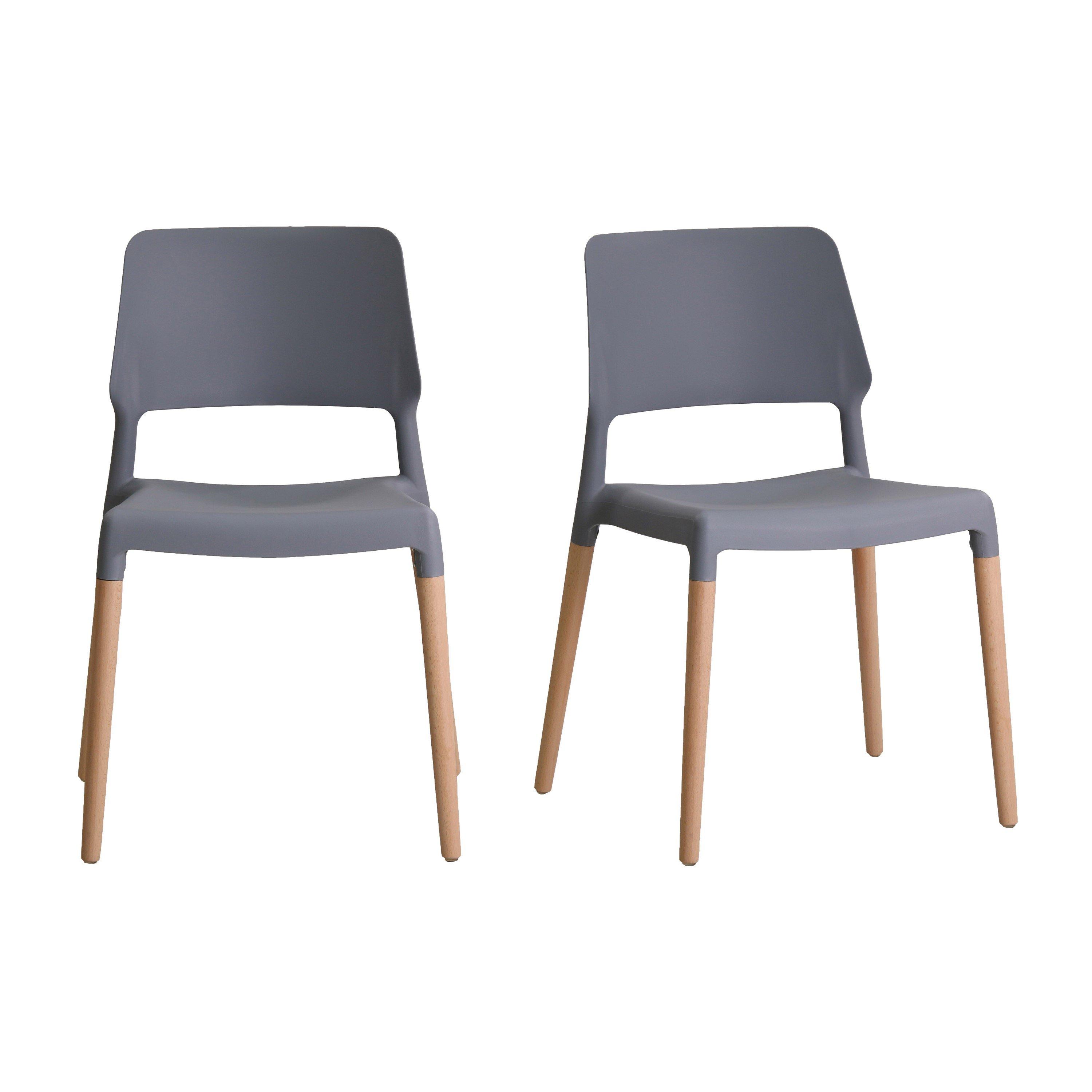 Grey - LPD - Riva Chair 2pcs - 2