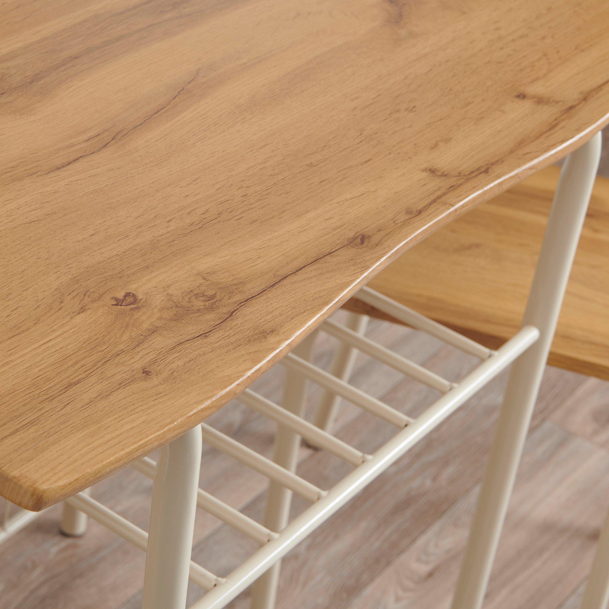 Oak And Black - Greenhurst - Space Saving Live Edge Compact Dining Set - 2