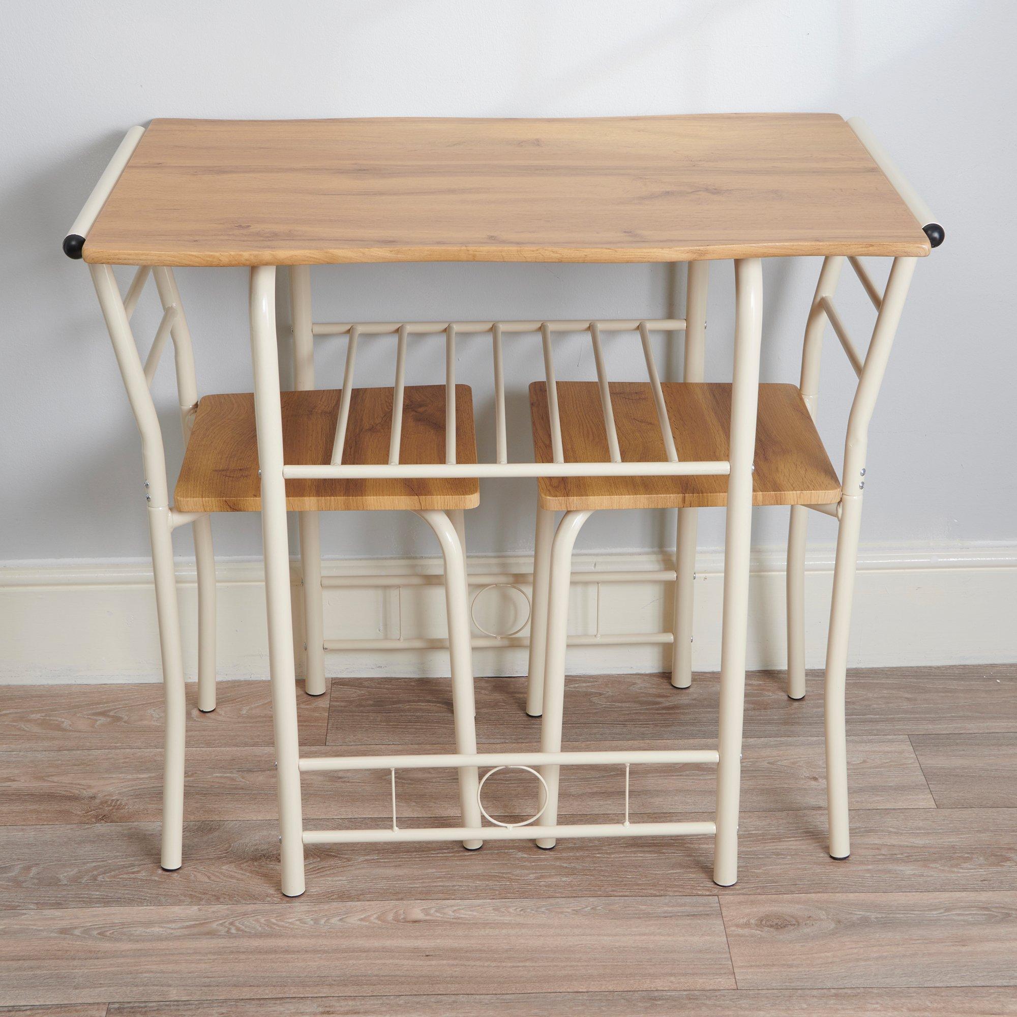 Oak And Black - Greenhurst - Space Saving Live Edge Compact Dining Set - 5