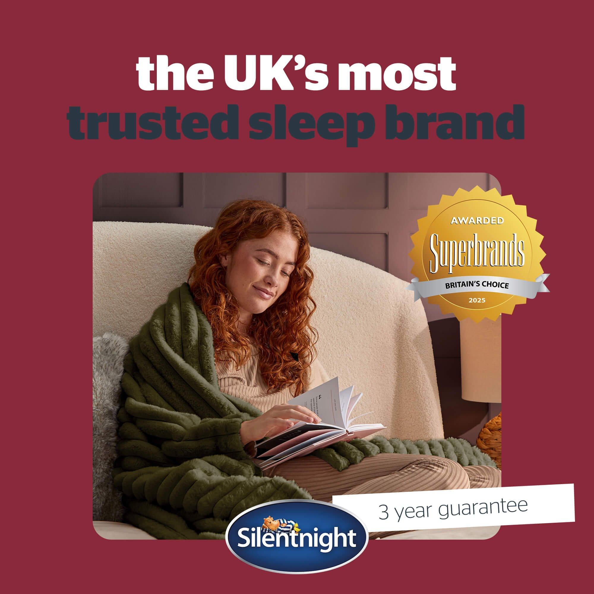 Green - Silentnight - SILENTNIGHT LUXURY RIBBED FAUX FUR HEATED THROW - 8