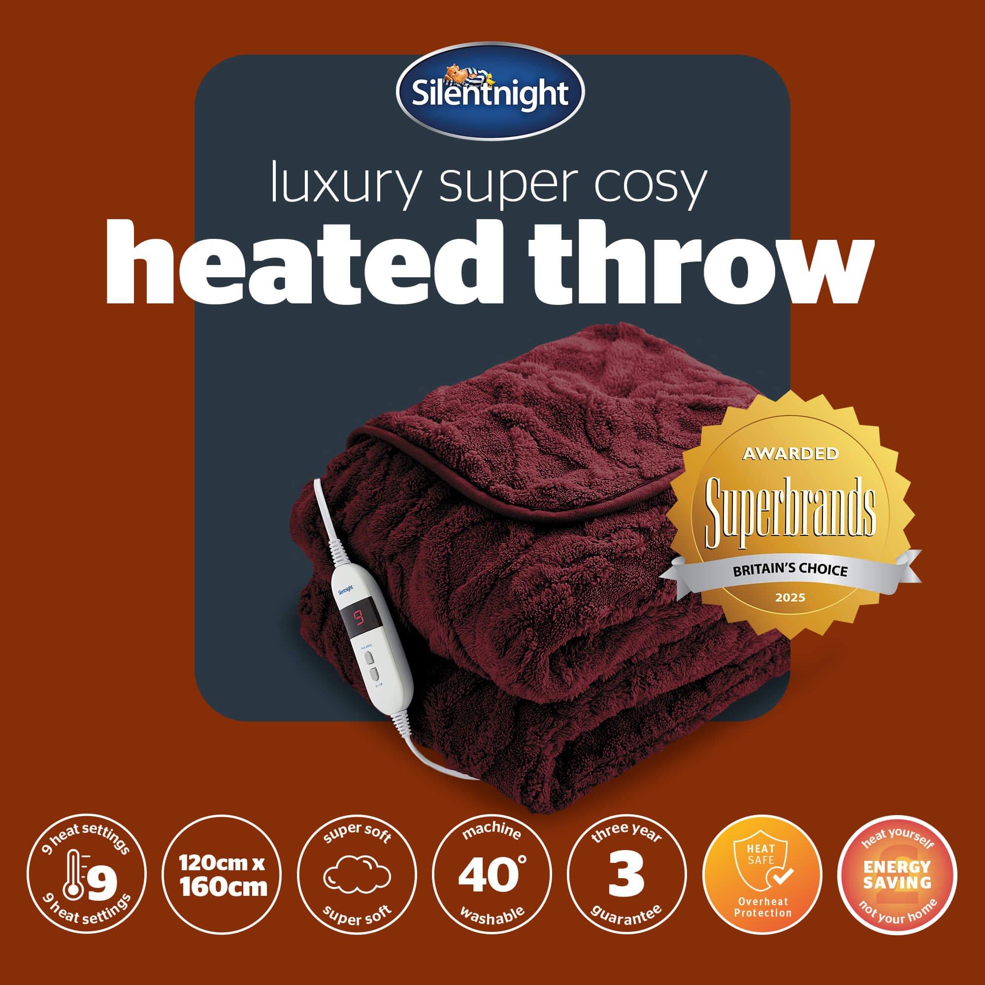 Berry - Silentnight - SILENTNIGHT LUXURY SUPER COSY HEATED THROW - 7