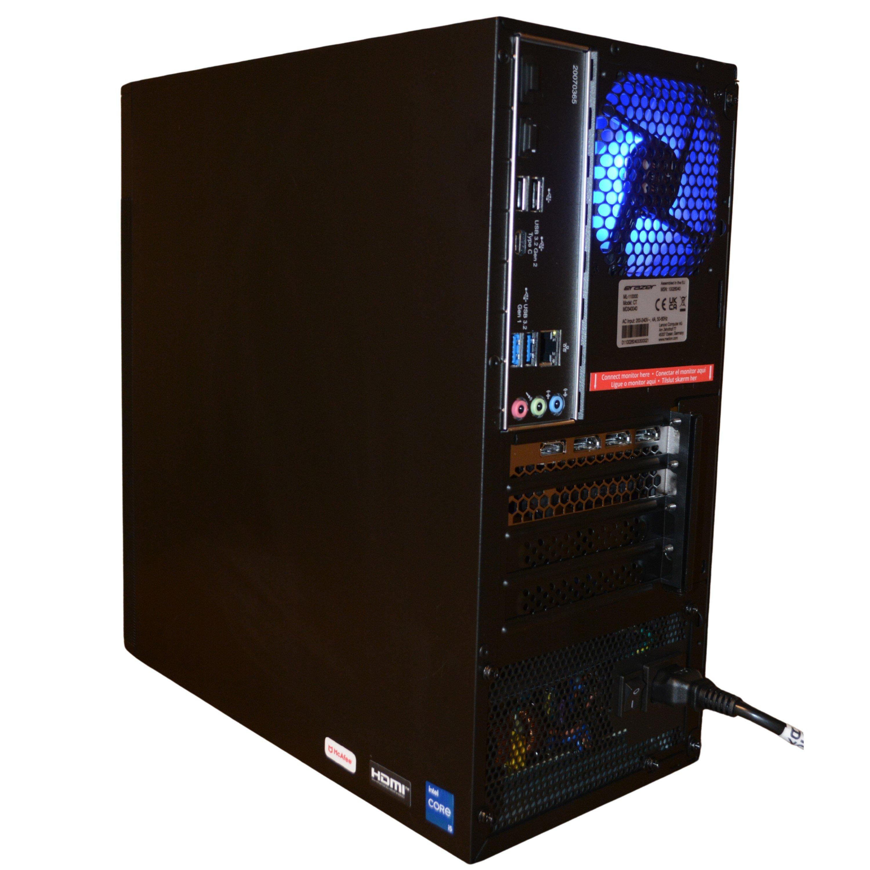 Schwarz - Medion - Erazer Recon P40 Gaming Desktop Intel Core i5 14400 RTX 5060 16GB RAM 1TB SSD Win 11 Home - 7