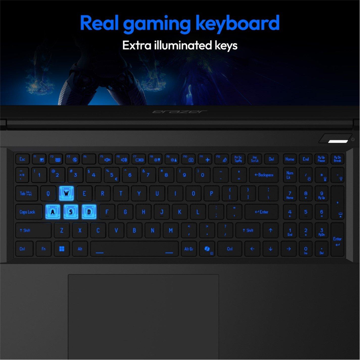 Black - Medion - Erazer Defender 17 P1 17.3 Gaming Laptop Intel Core 7 240H RTX 5060 Win 11 Home - 8