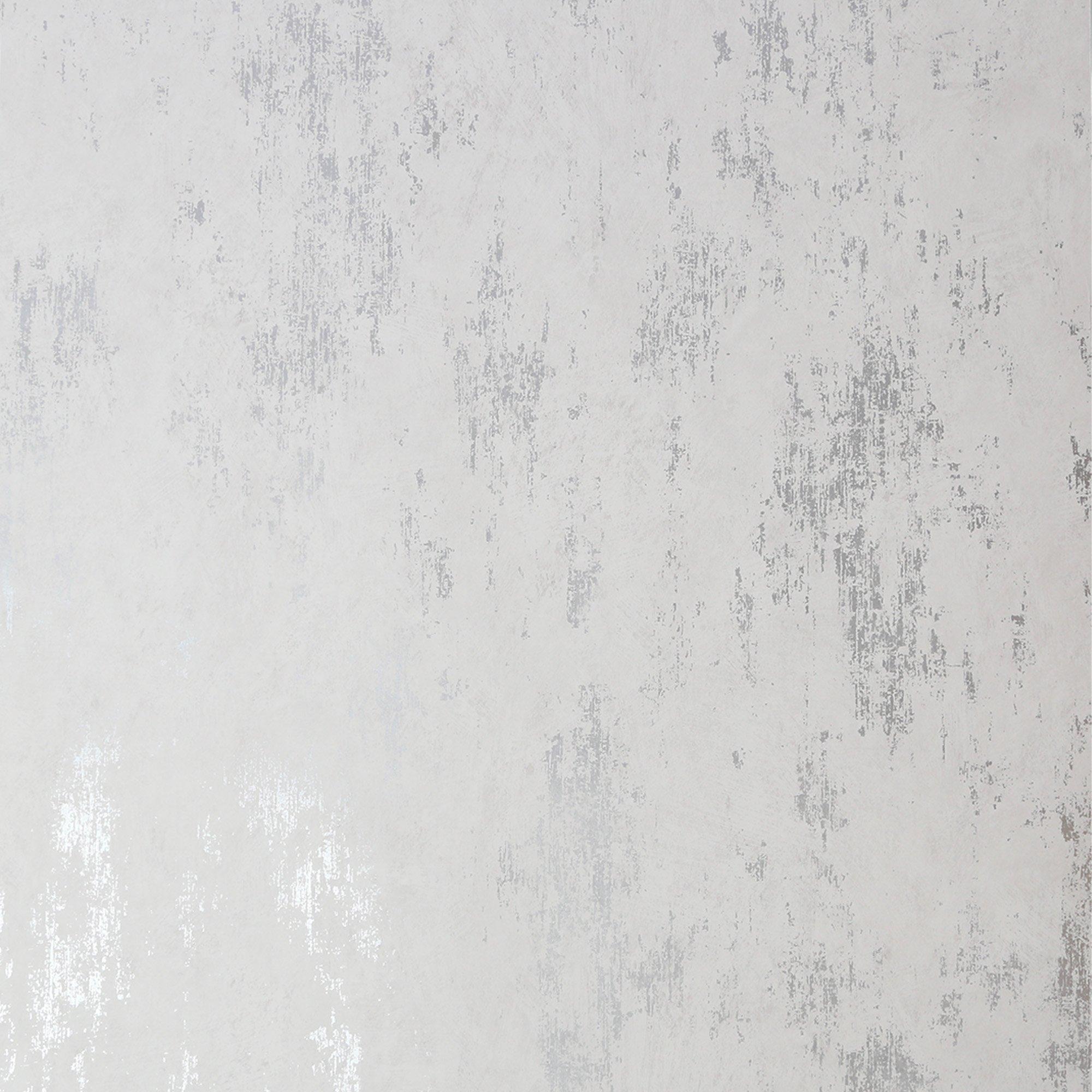 Silver - Sublime - Sublime Distressed Texture White Wallpaper - 2