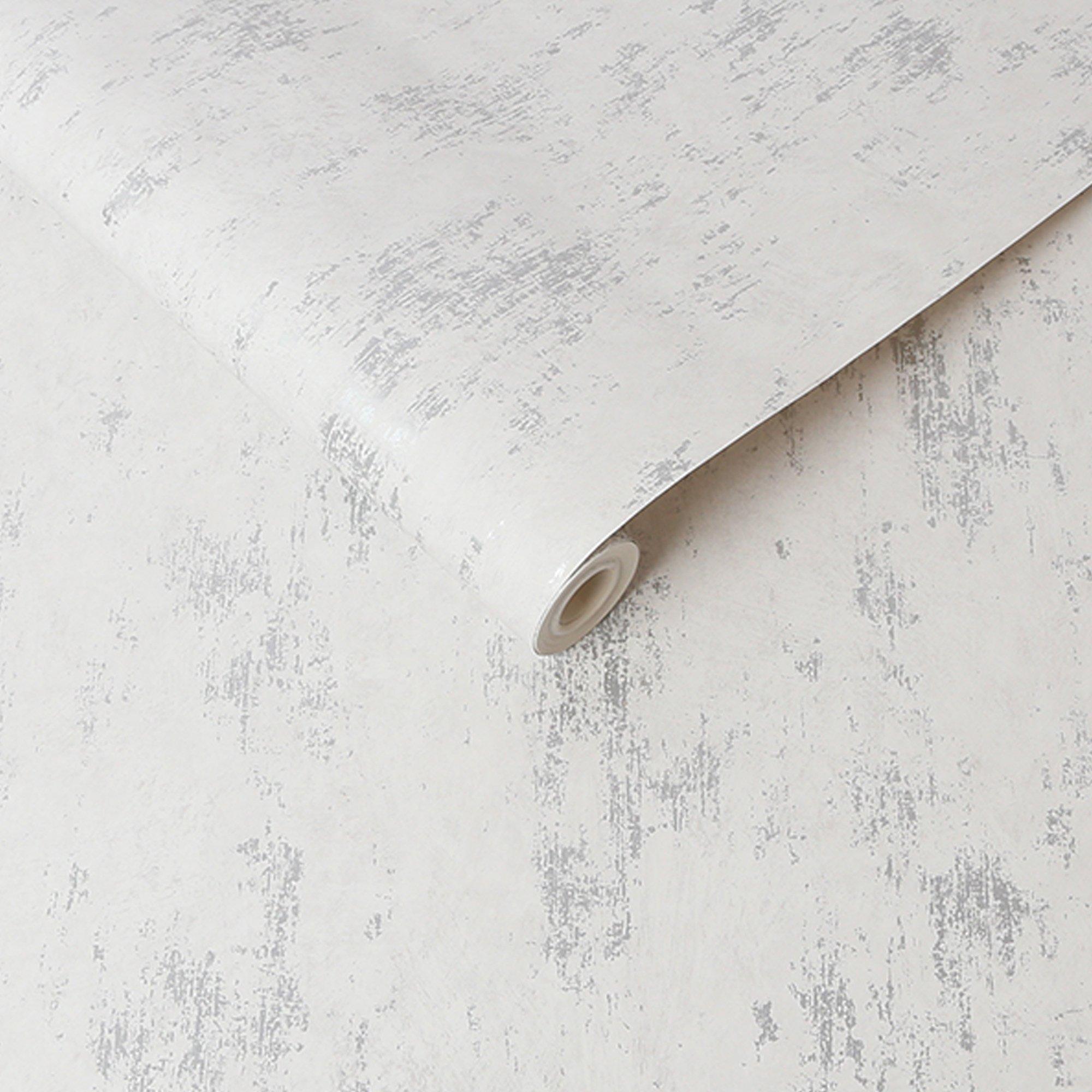 Silver - Sublime - Sublime Distressed Texture White Wallpaper - 3