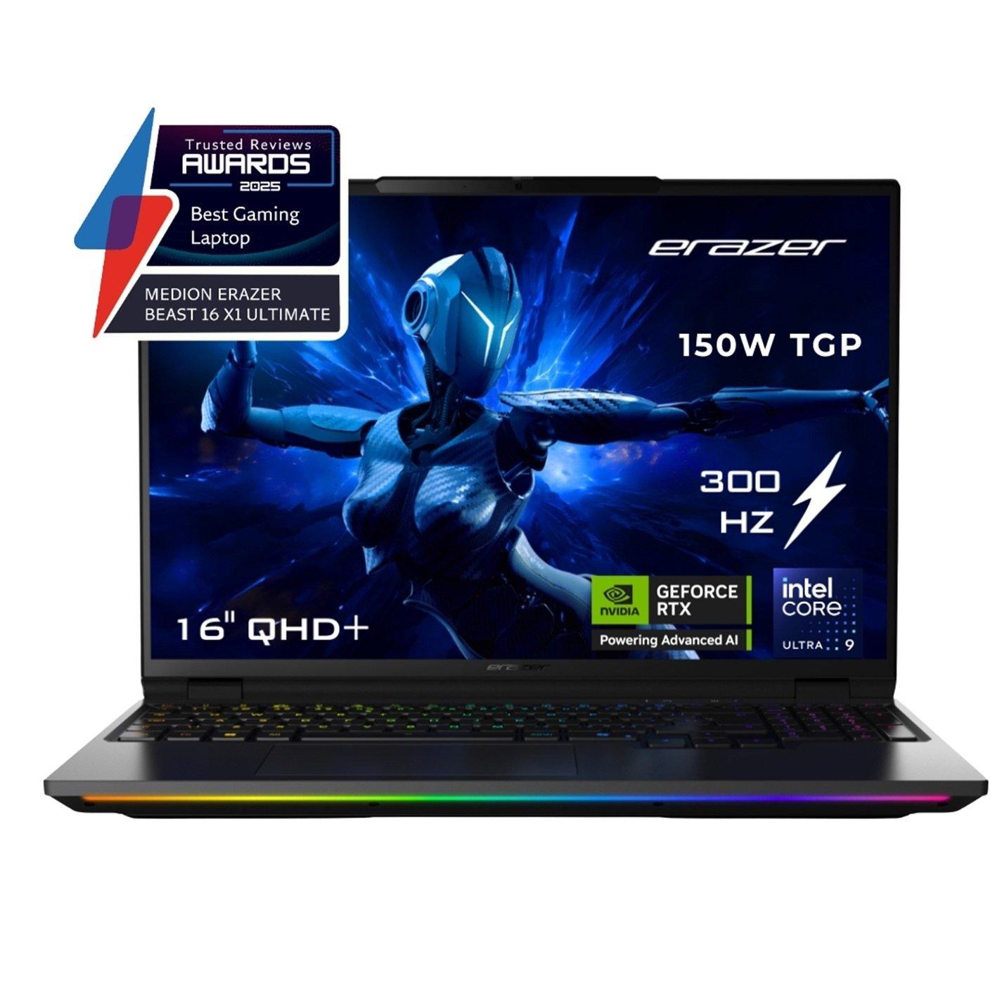 Black - Medion - Erazer Beast 16 X1 Ultimate 16 Gaming Laptop Intel Core Ultra 9 275HX RTX 5080 Win 11 Home - 1