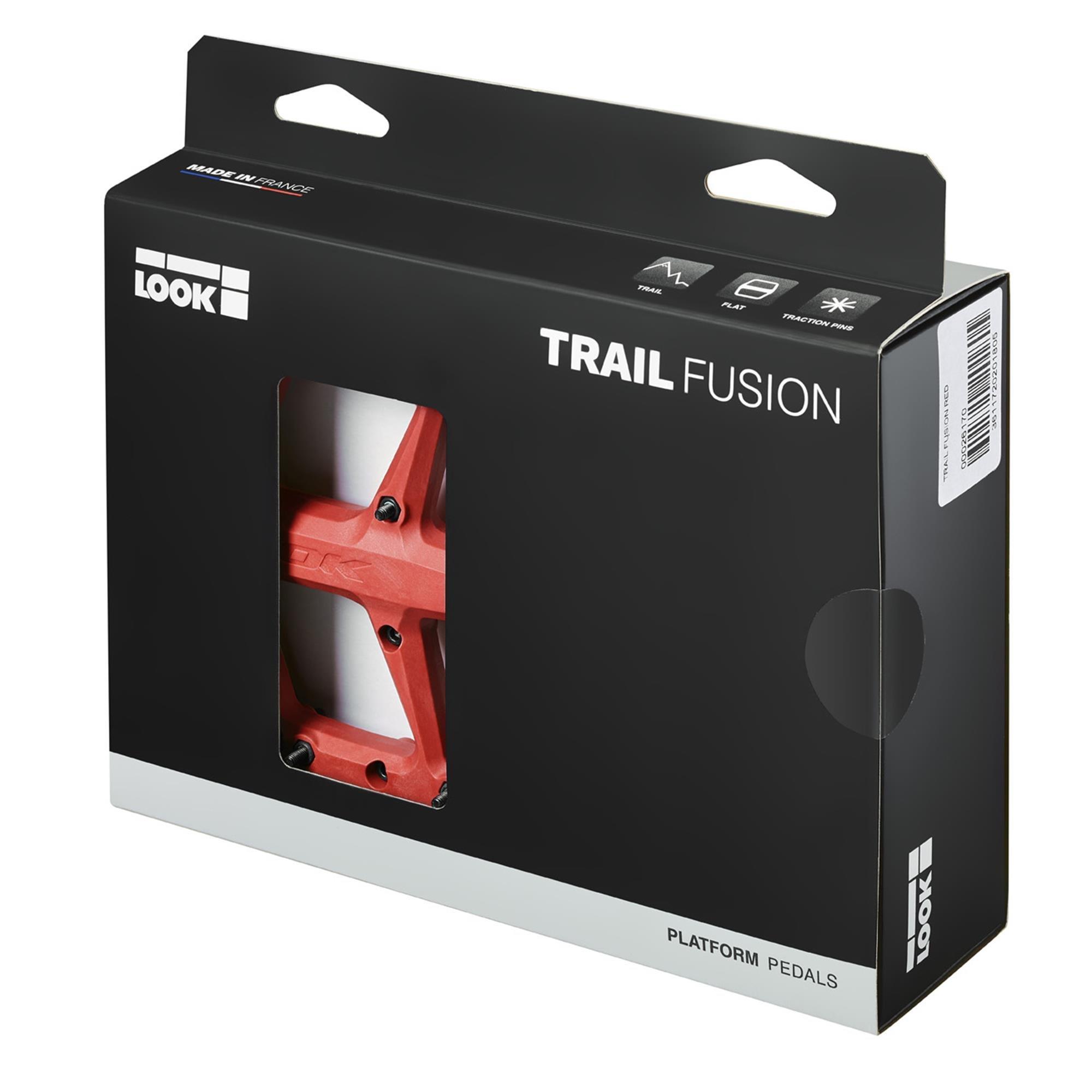 Red - Look - LOOK Trail Roc Fusion Flat MTB Pedals - 3