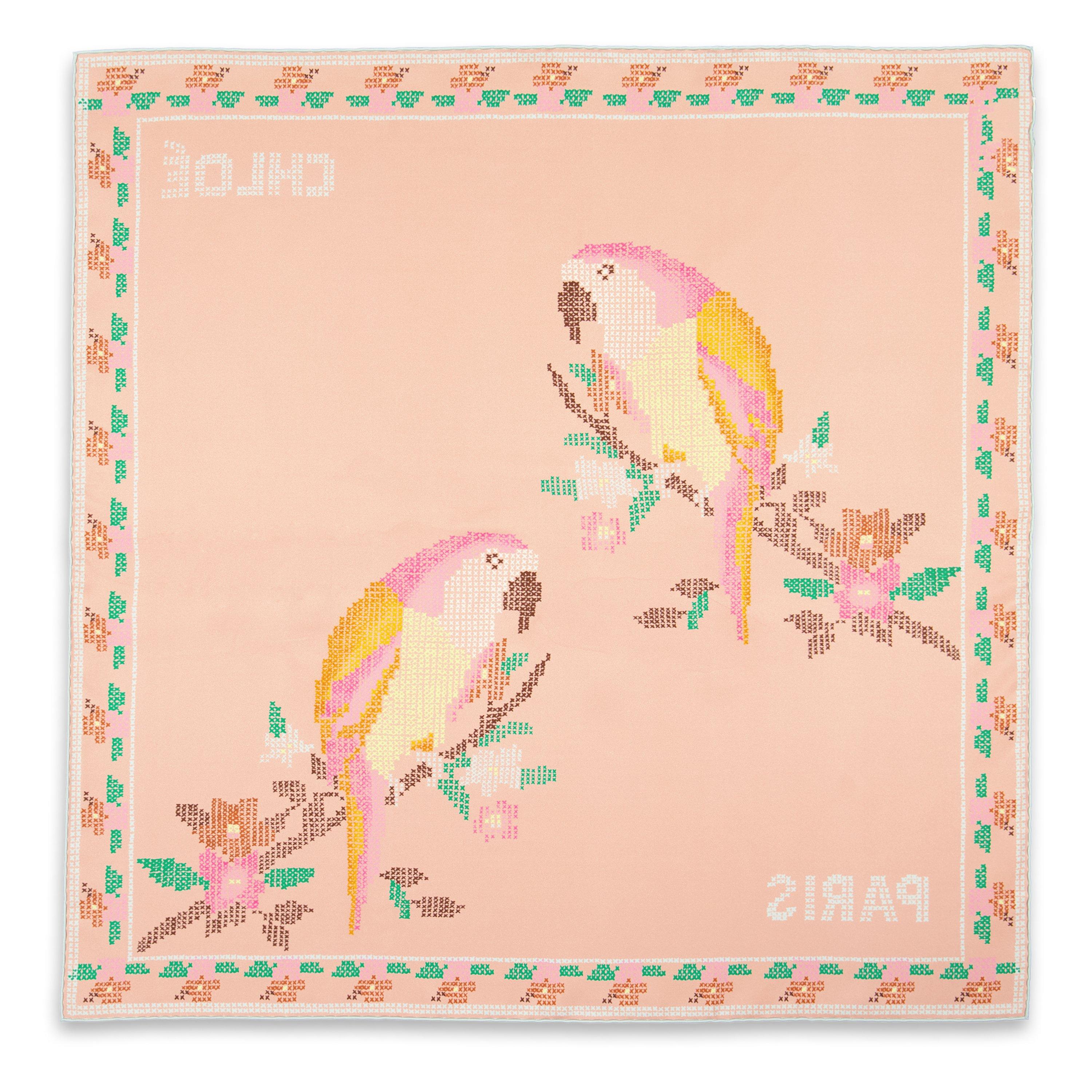 Multi Pink - Chloe - Women's Parrot Silk Scarf - 2