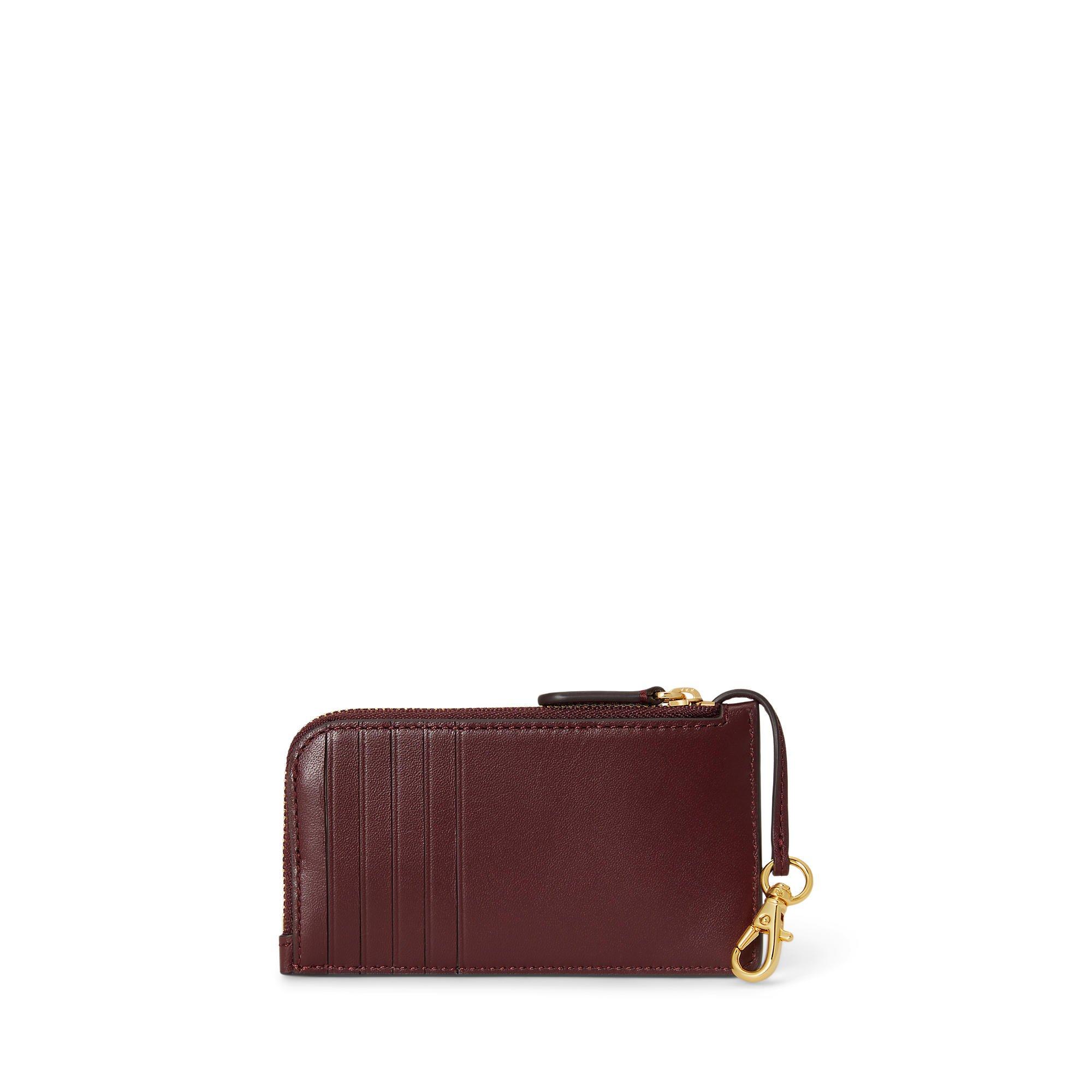 DARK GARNET - Lauren by Ralph Lauren - Women's Zip Card Case Around Purse - 2