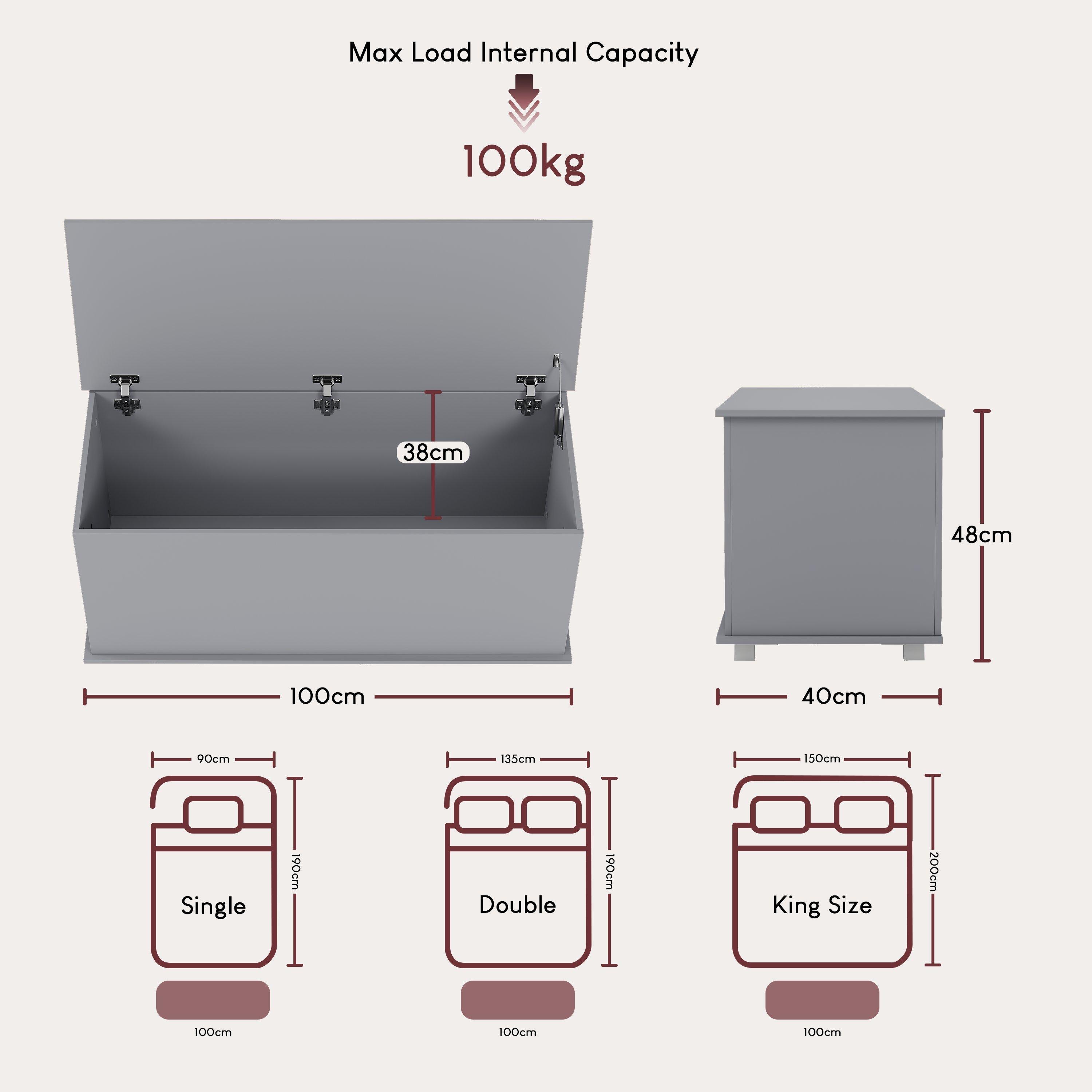 Grey - Lassic - Leon Storage Ottoman Toy Box - 2