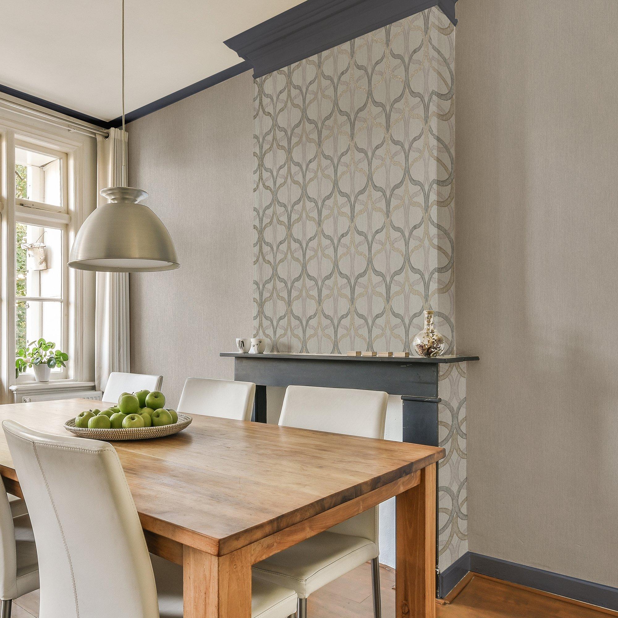 Beige - Boutique - Boutique Refine Geometric Natural Wallpaper - 1