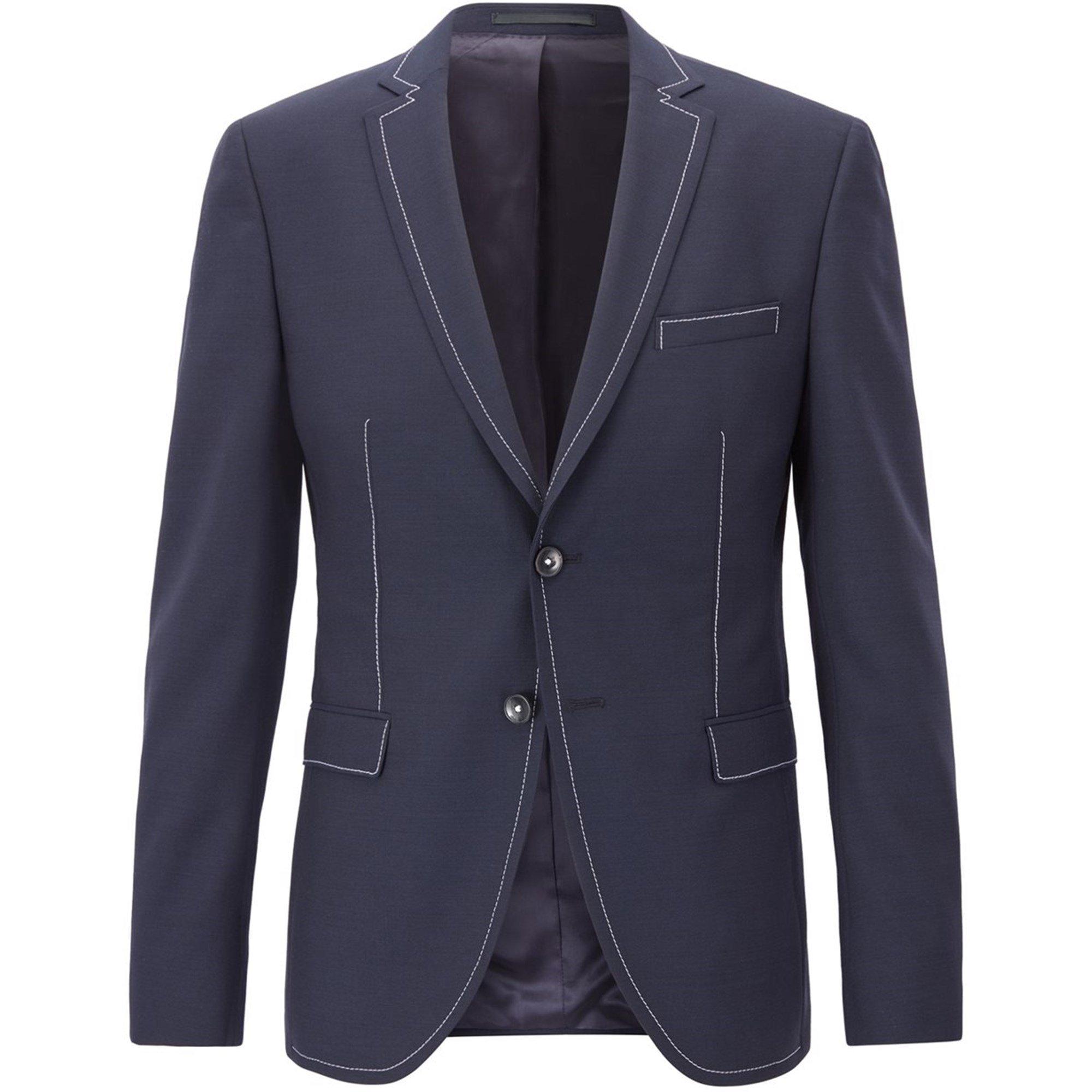 Navy - Boss - Men's Rawen Structured Long Sleeve Button Blazer - 1