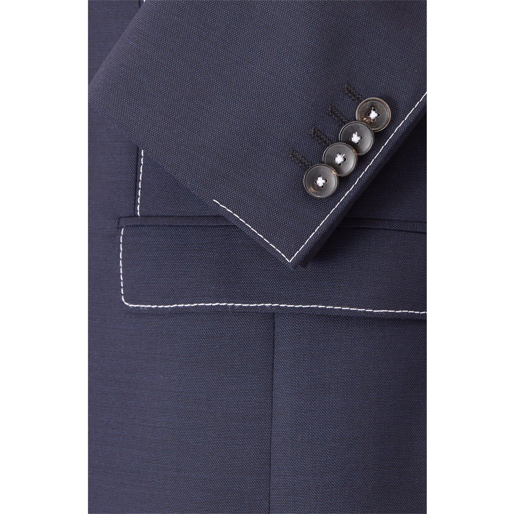 Navy - Boss - Men's Rawen Structured Long Sleeve Button Blazer - 3