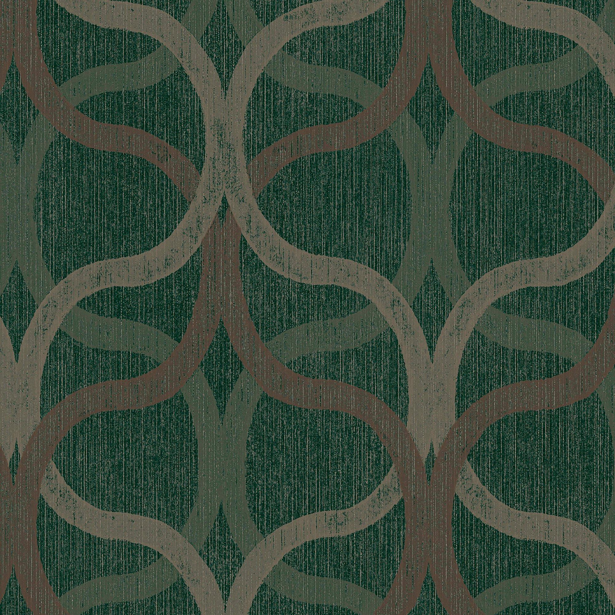 Green - Boutique - Boutique Refine Geometric Green & Gold Wallpaper - 4