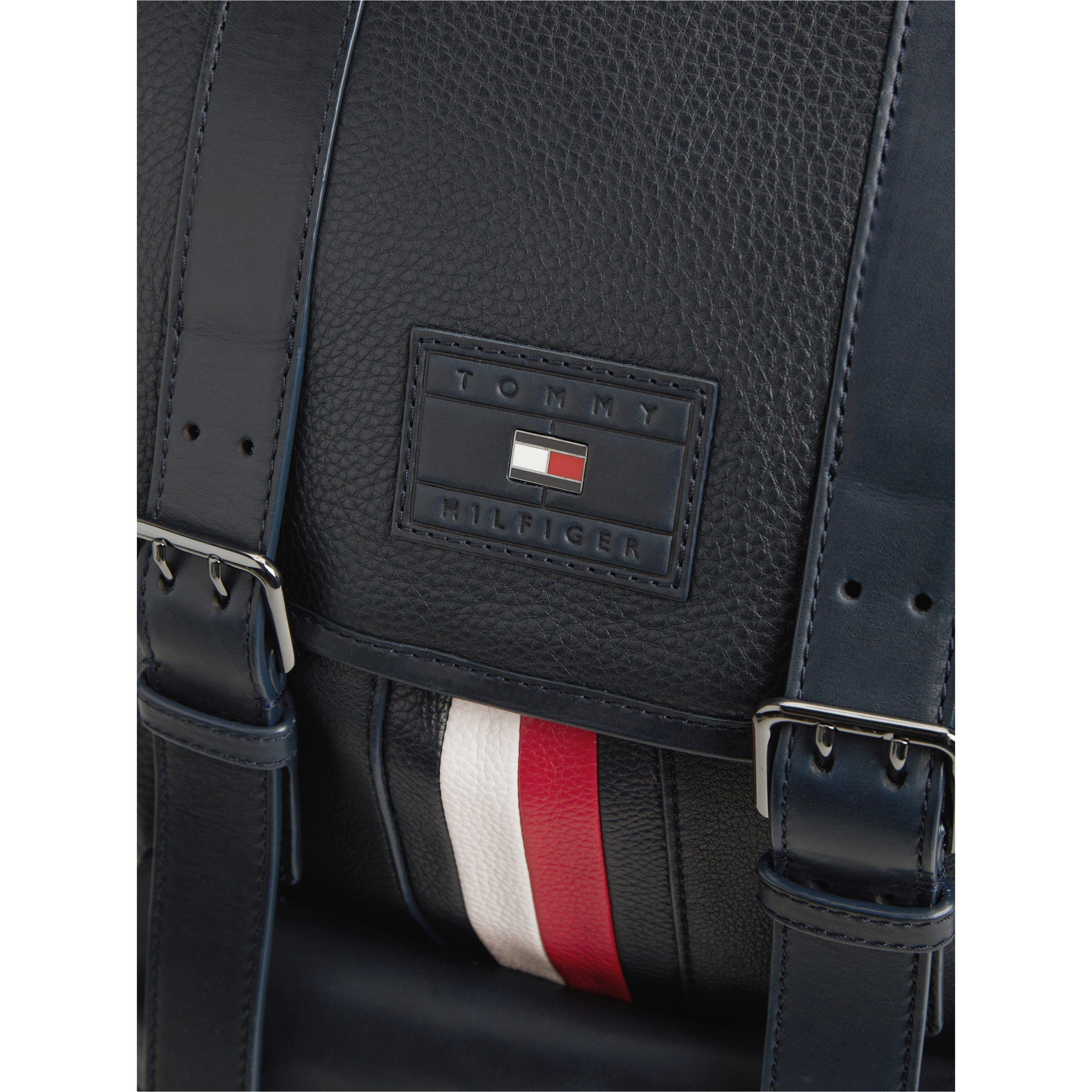 Space Blue - Tommy Hilfiger - Signature Stripe Leather Backpack - 3