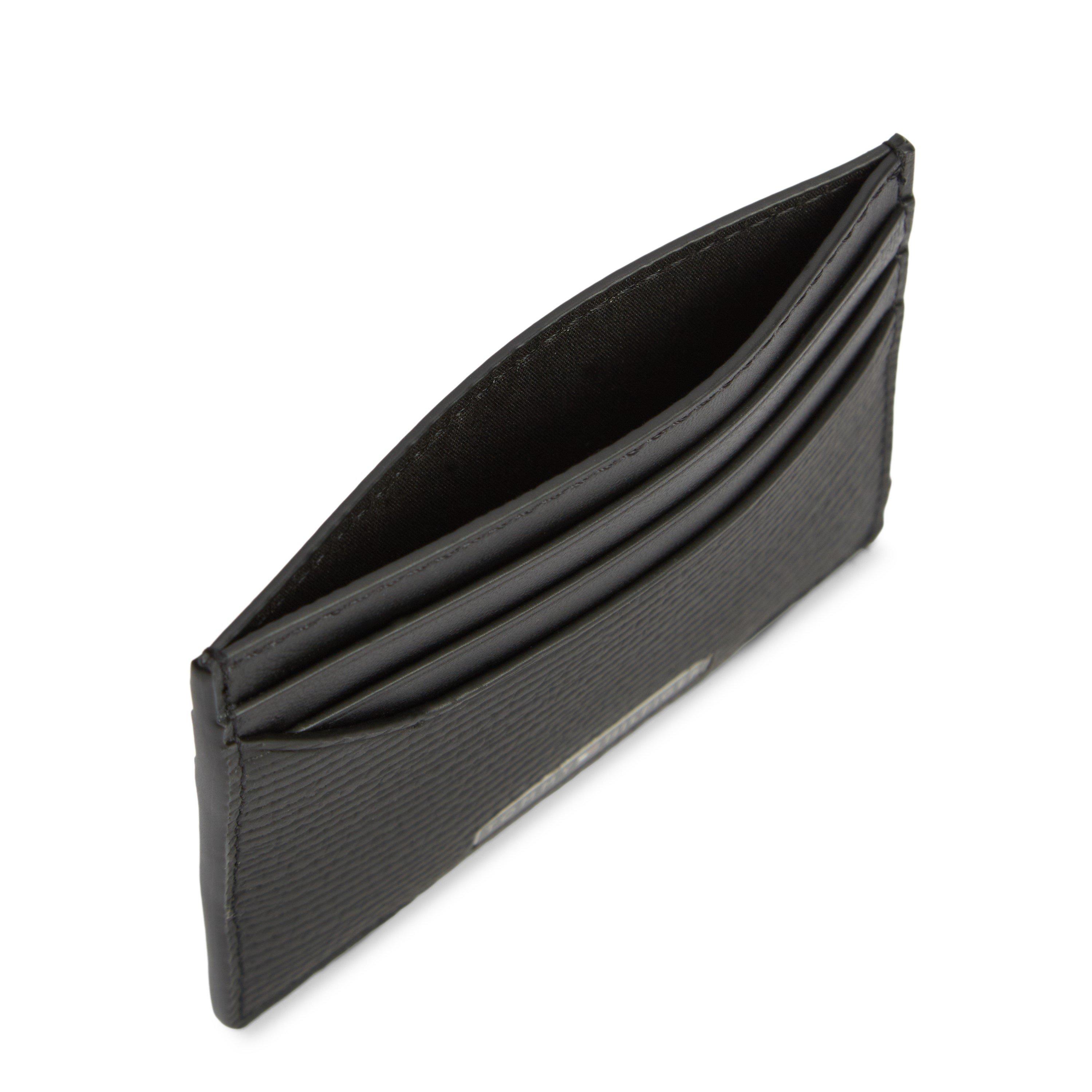 Schwarz - Tommy Hilfiger - Men's Business Saffiano Leather Card Holder - 2