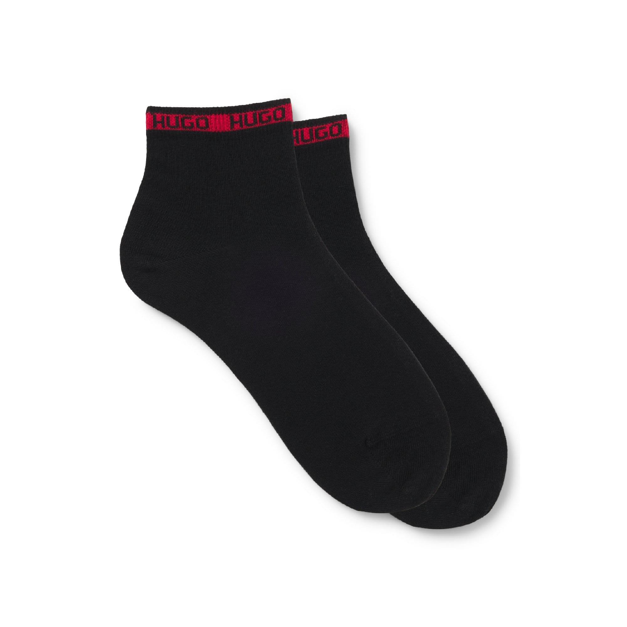 Hugo Men's 2 Pack Of Logo Tape Socks - Black - 5.5-8